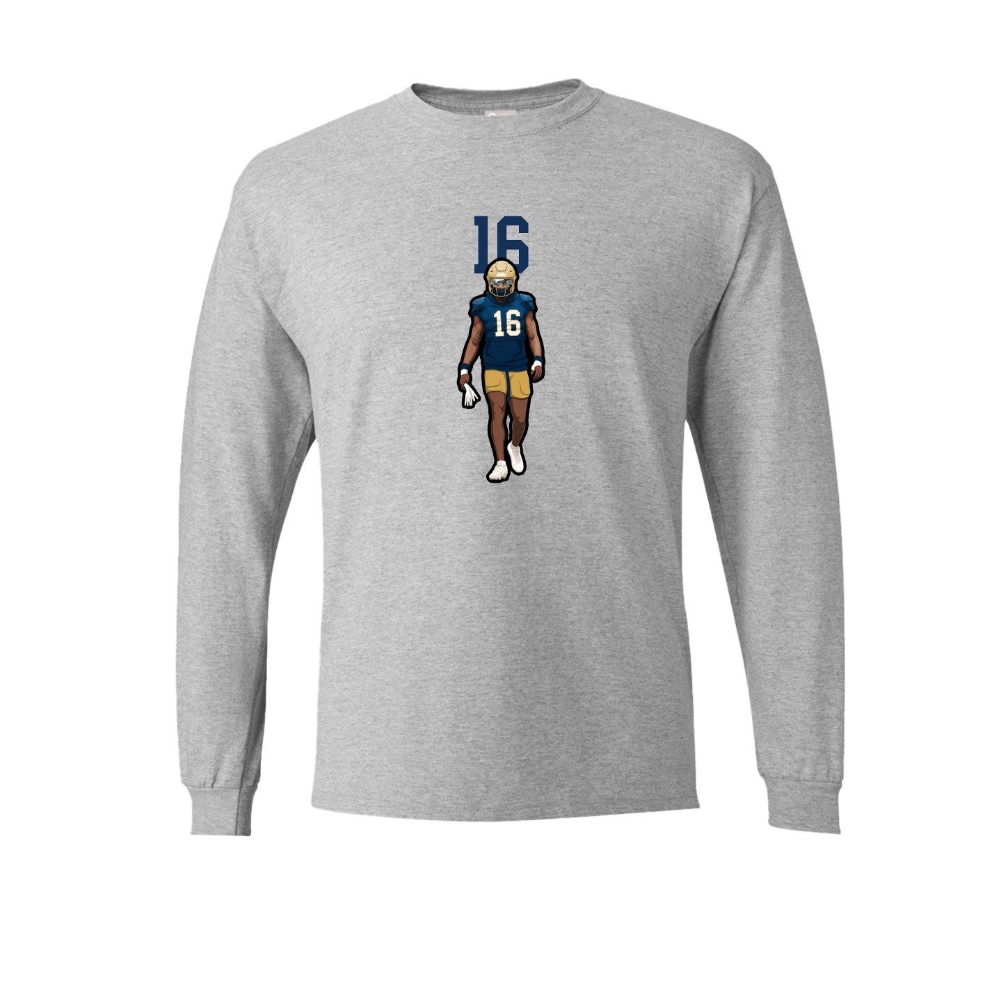 Long Sleeve Tee — Number Top in Grey