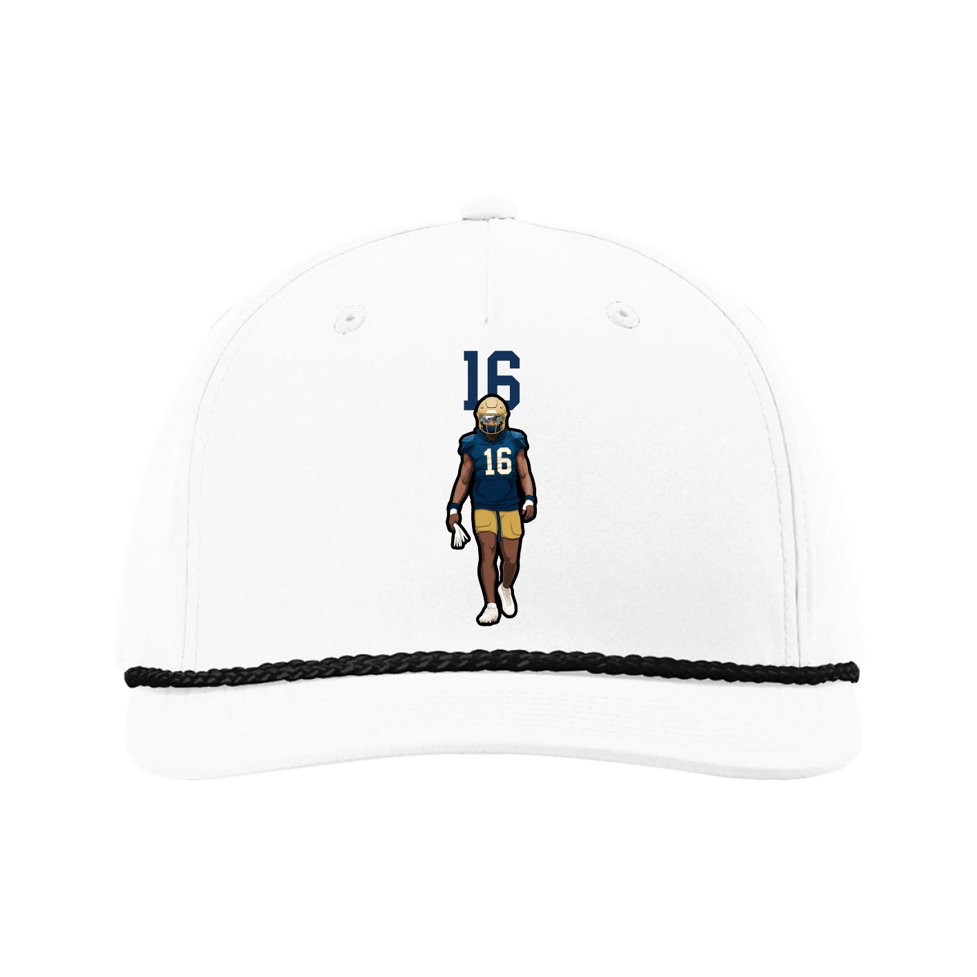 Five-Panel Classic Rope Cap — Number Top in White