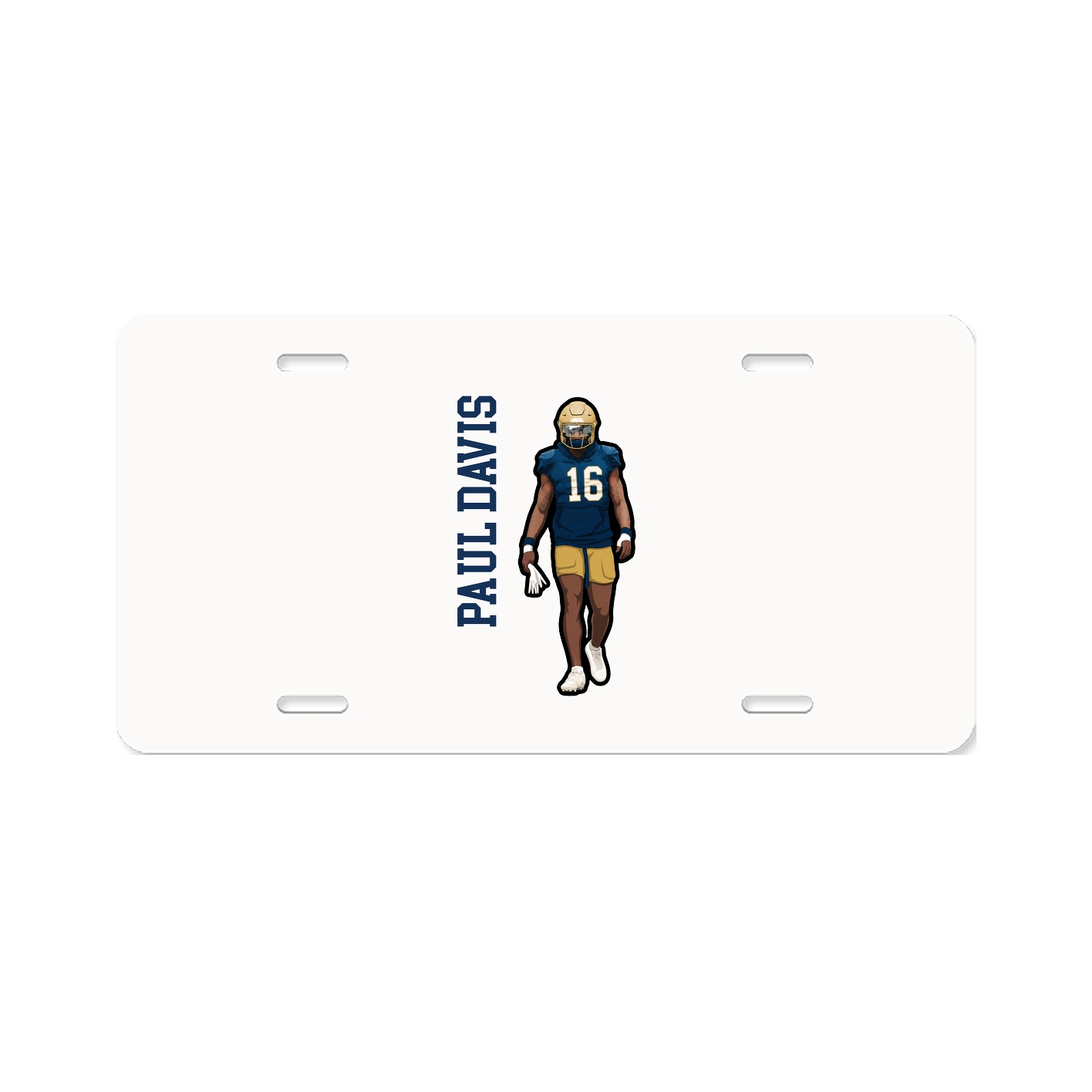 License Plate — Name Vertical in Classic
