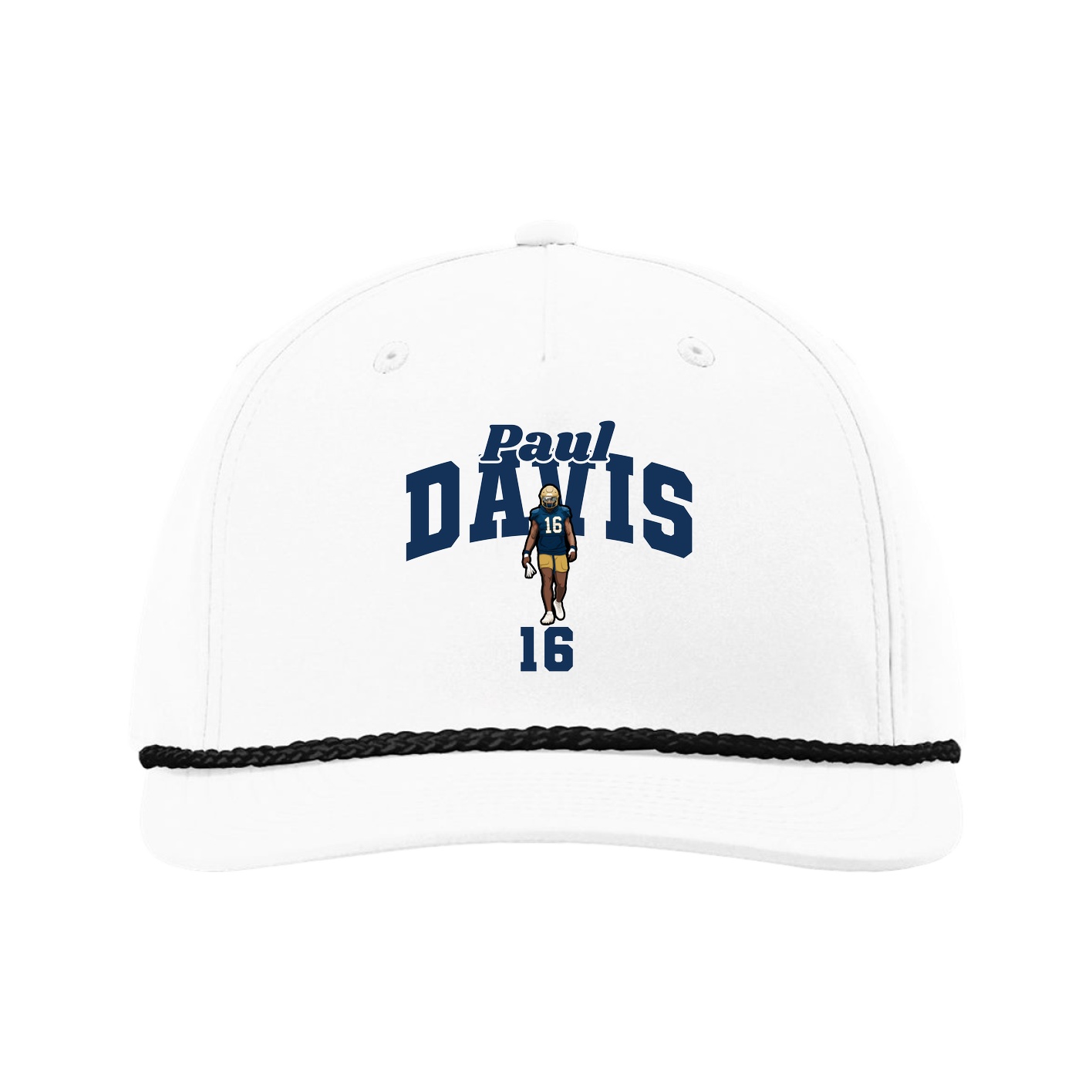 Five-Panel Classic Rope Cap — Signature Arch in White