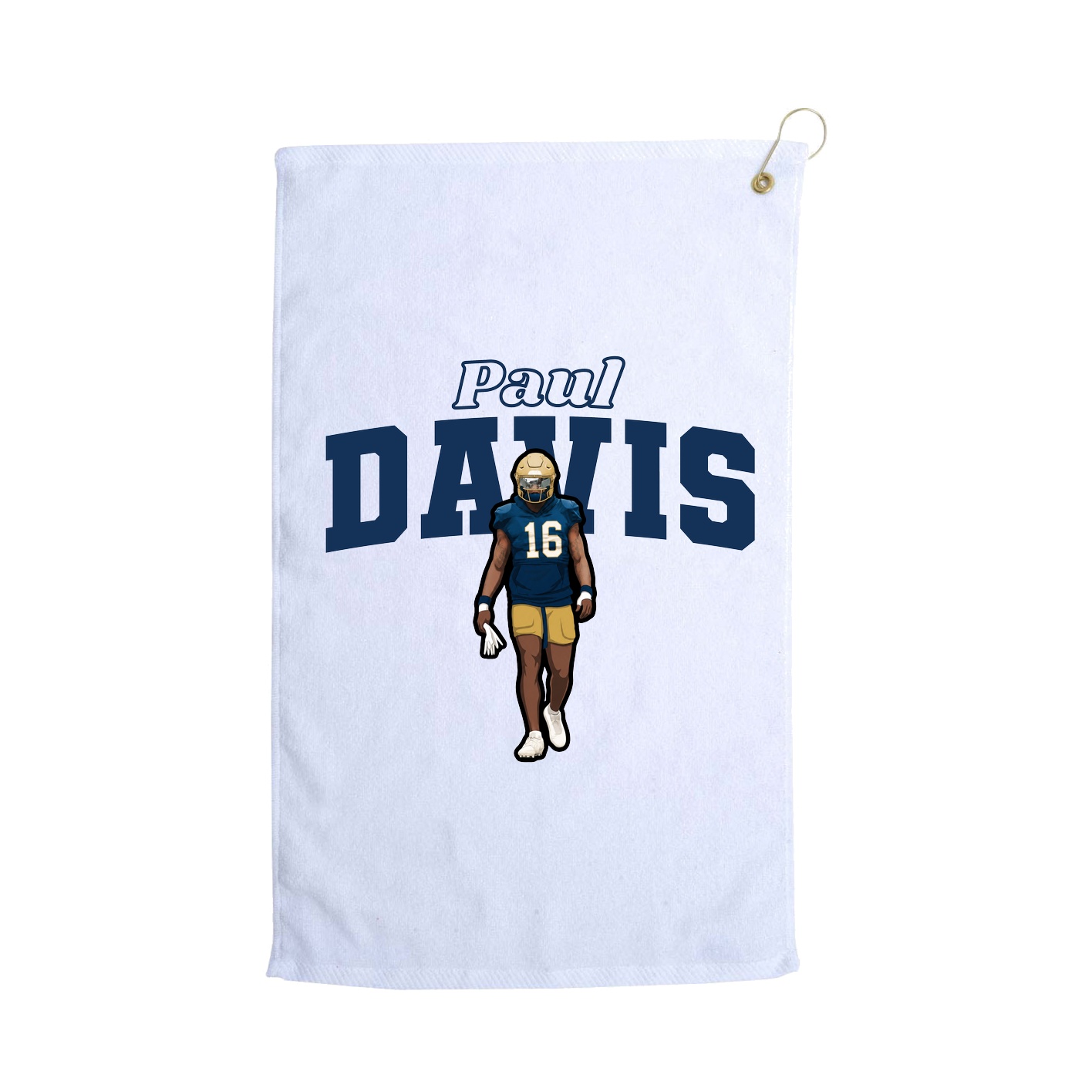 Golf Towel — Name Arch in White