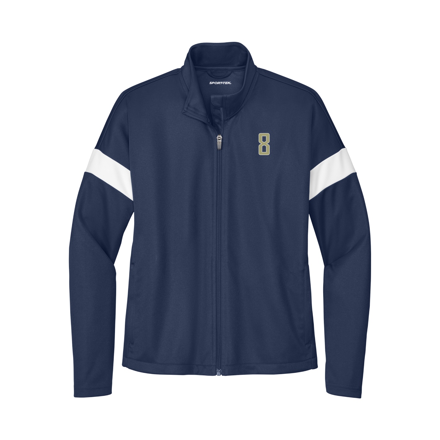 Womens Team Travel Full-Zip Jacket — Front Shirsy in Navy/White