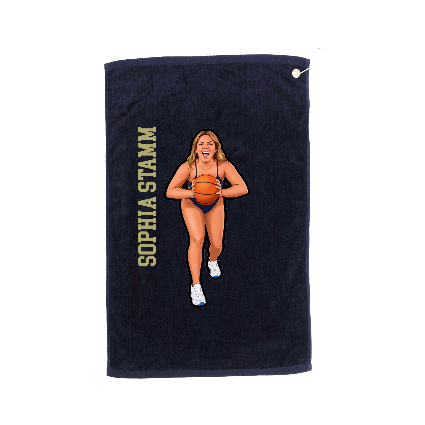 Golf Towel — Name Vertical in Navy