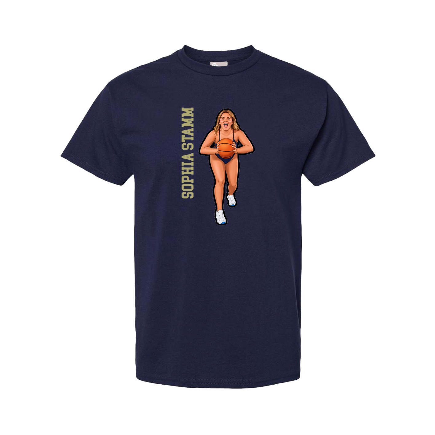 Youth Tee — Name Vertical in Navy