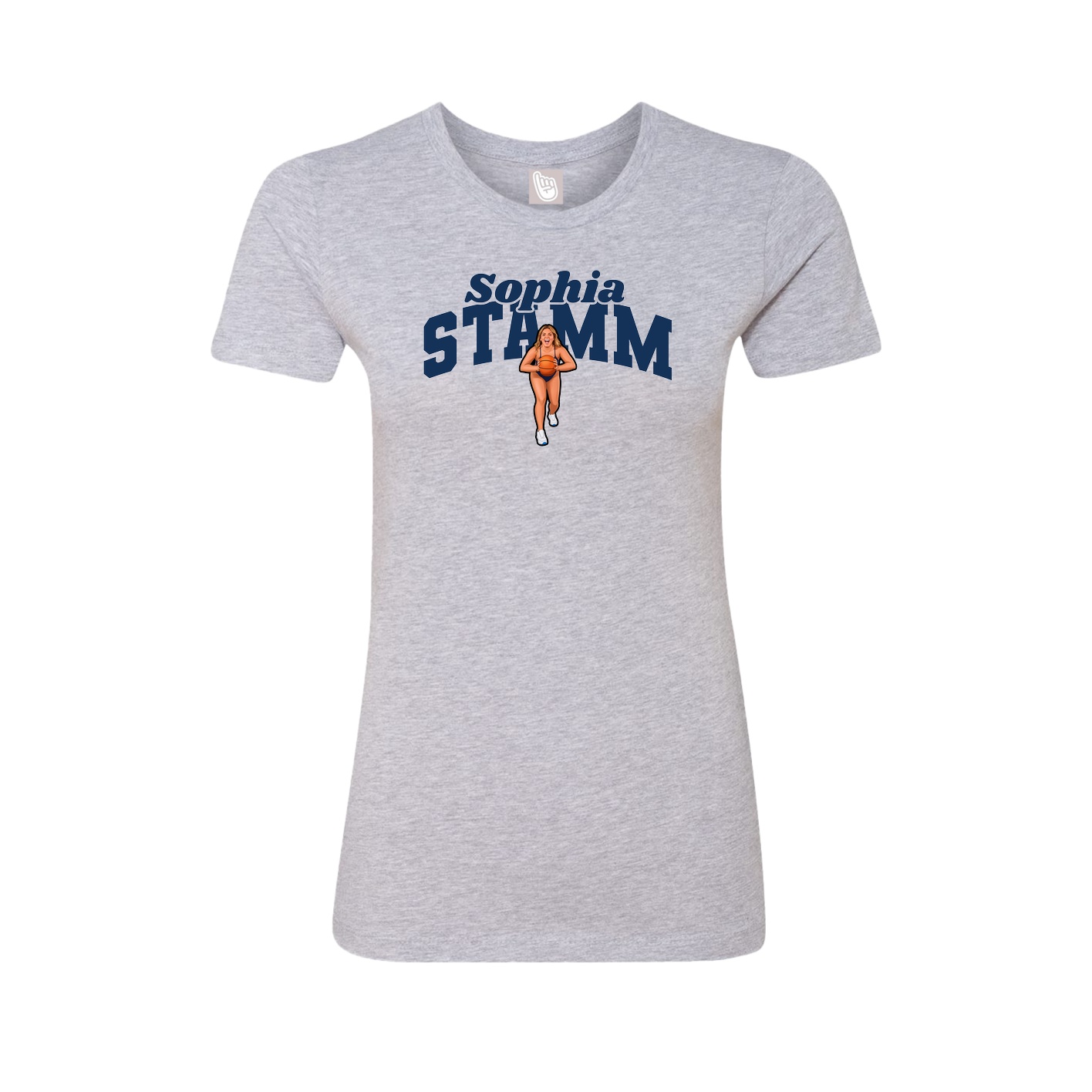 Fitted Women's Tee — Signature Arch in Grey