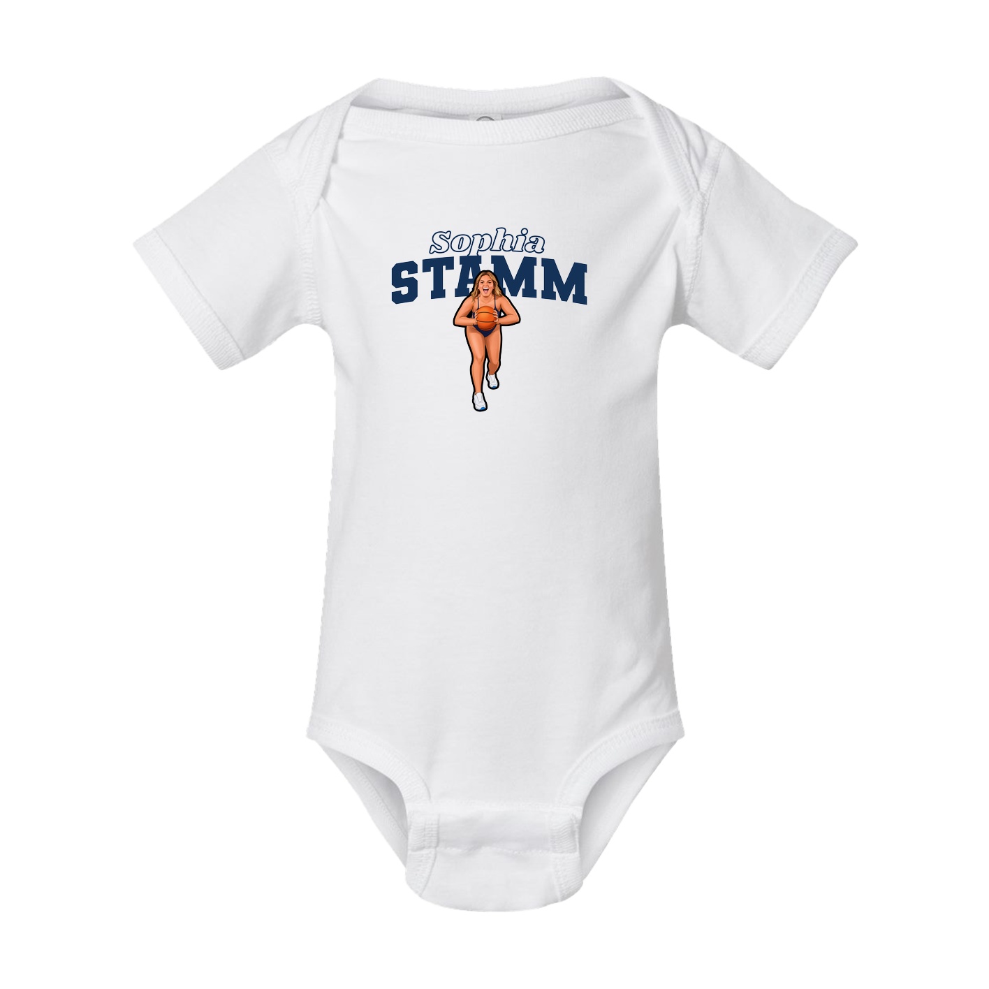 Baby Onesie — Name Arch in White