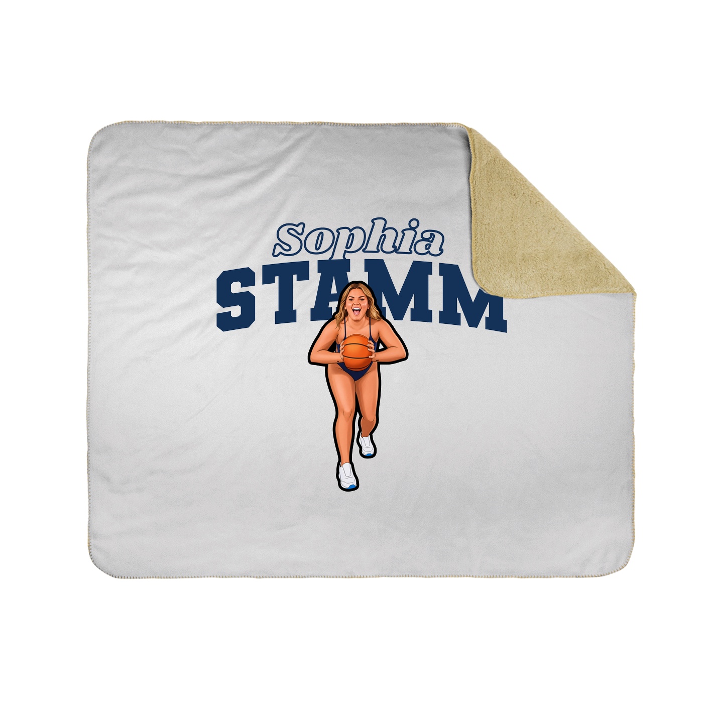 Throw Blanket — Name Arch in White