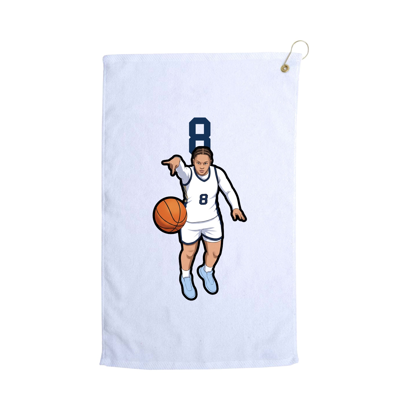 Golf Towel — Number Top in White
