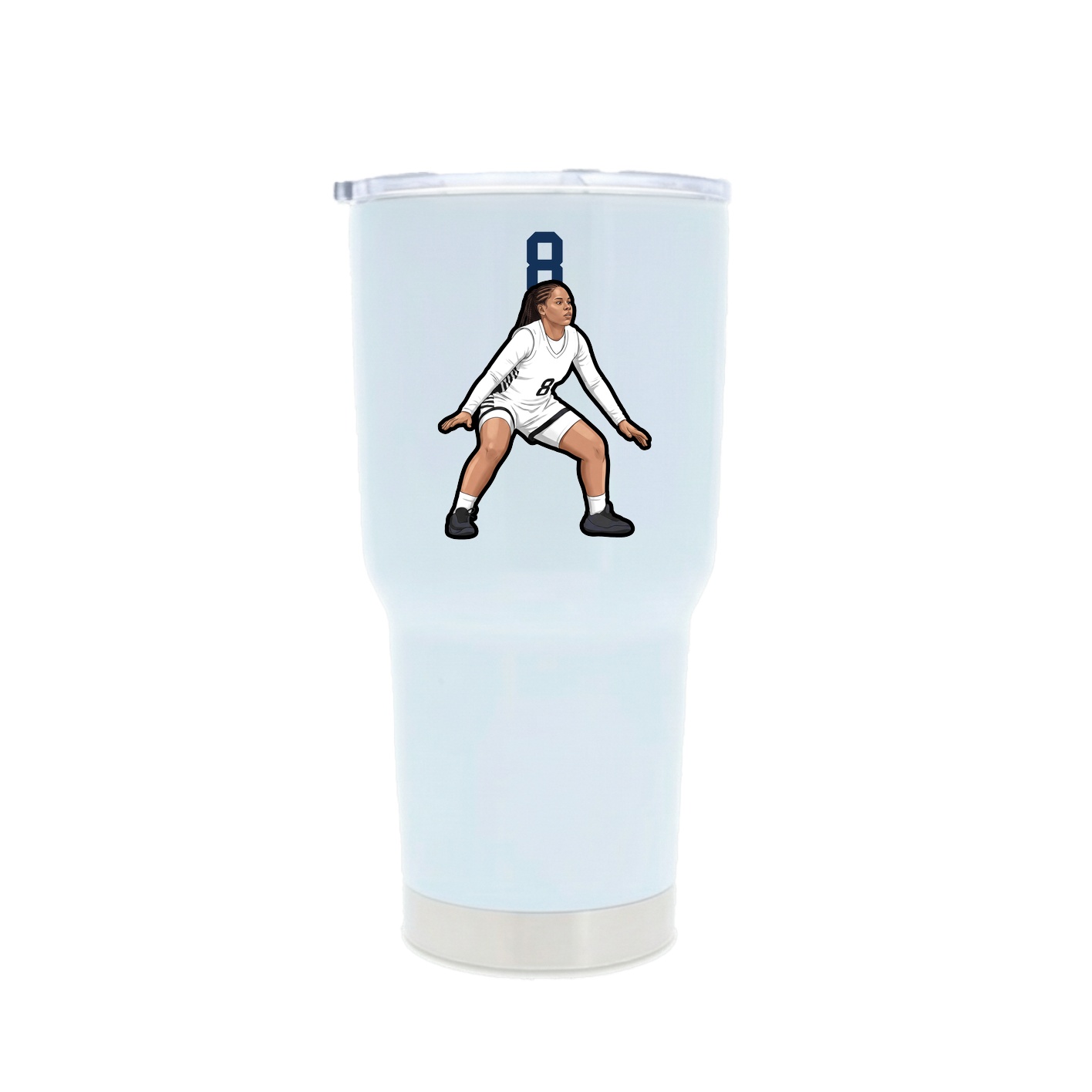 30oz Stainless Steel Tumbler — Number Top in White