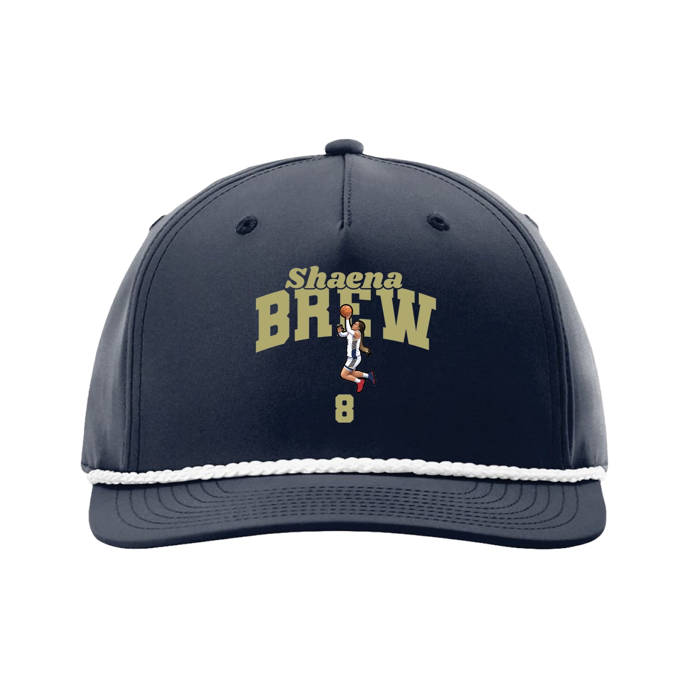 Five-Panel Classic Rope Cap — Signature Arch in Navy