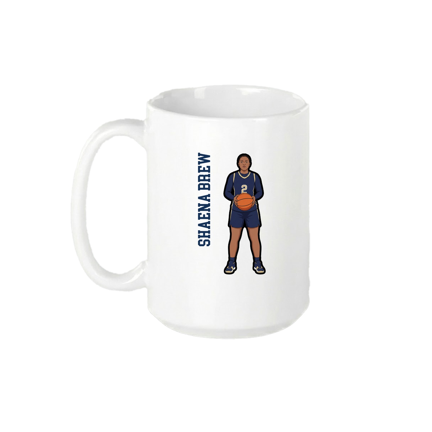 15oz Coffee Mug — Name Vertical in White