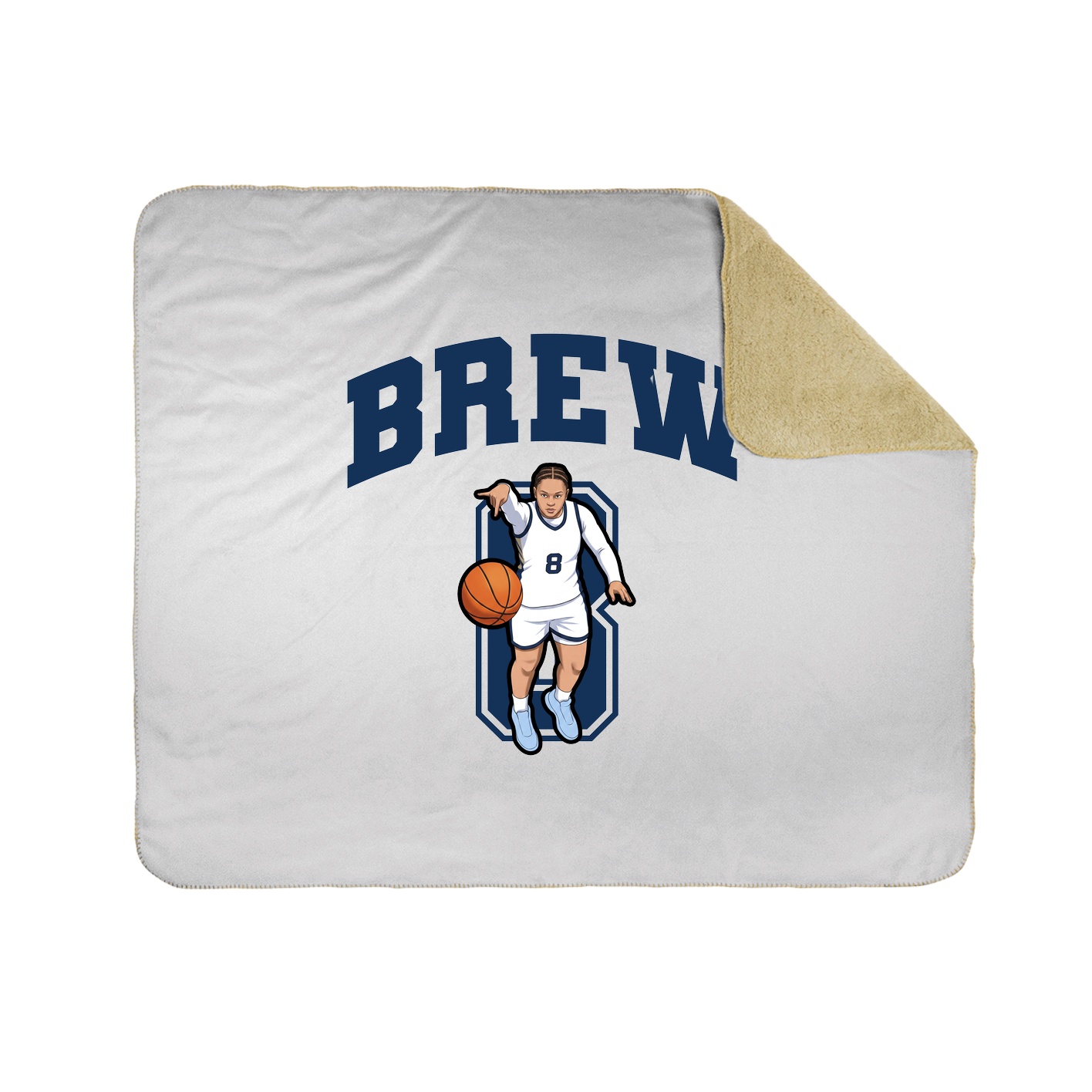 Throw Blanket — Number in White
