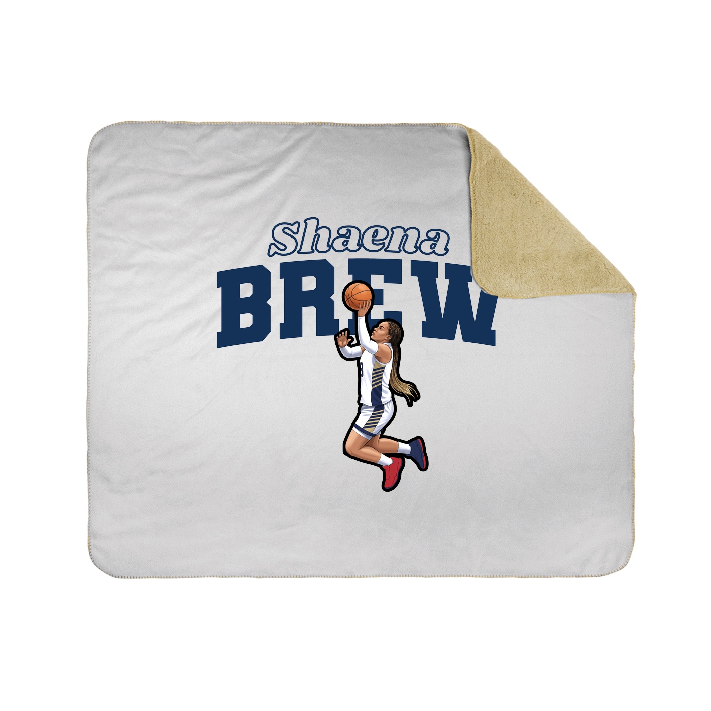 Throw Blanket — Name Arch in White