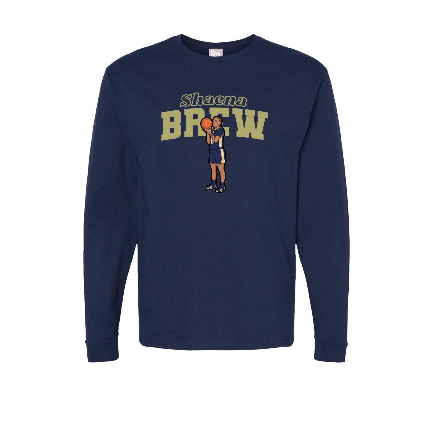 Long Sleeve Tee — Name Arch in Navy