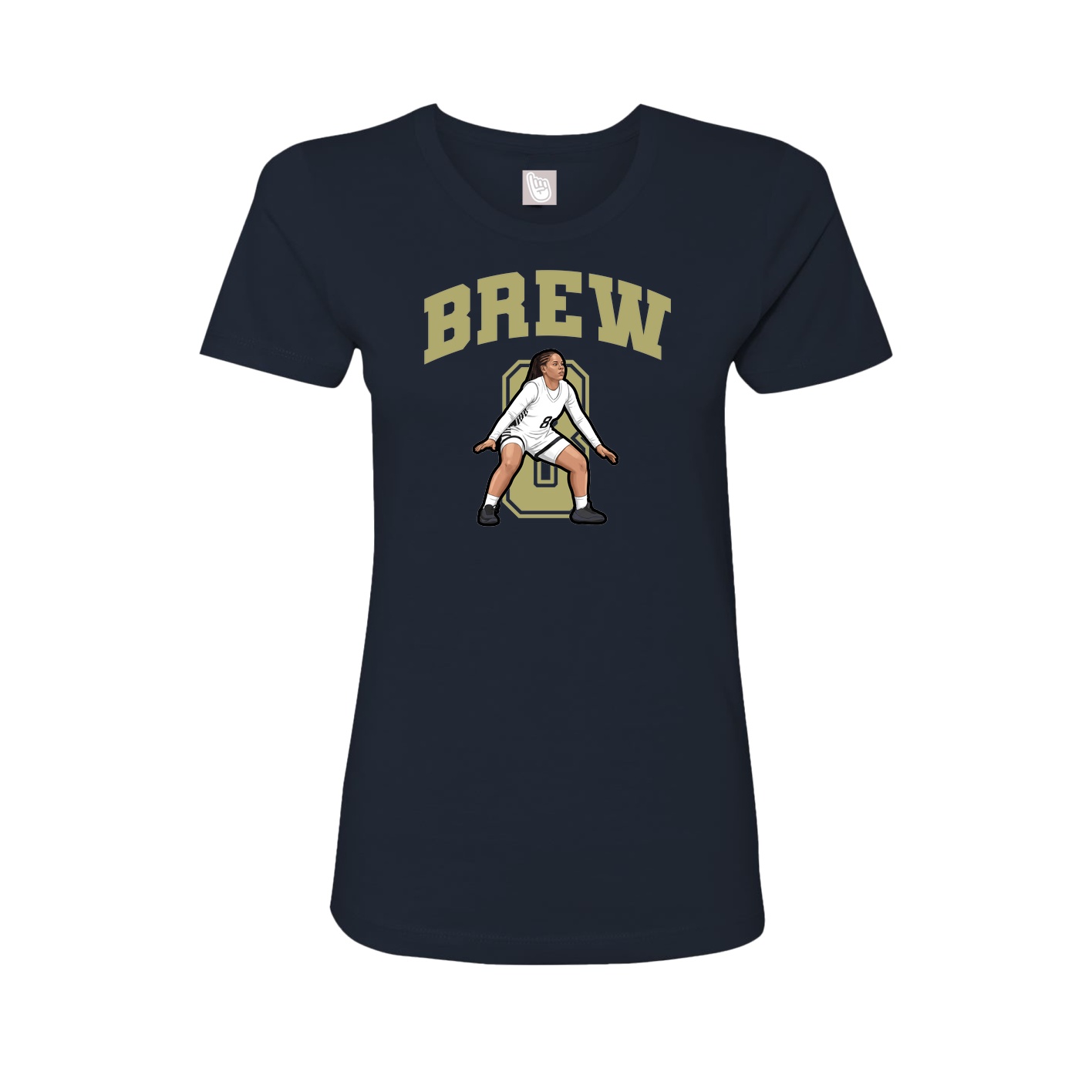 Fitted Women's Tee — Number in Navy
