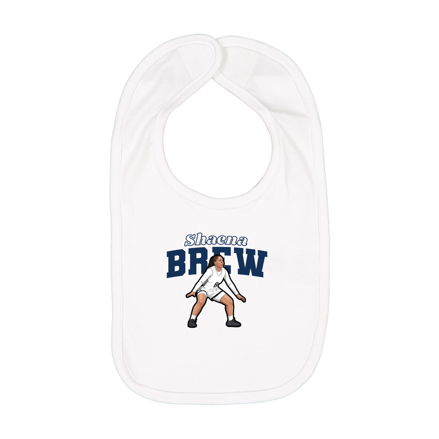 Infant Bib — Name Arch in White