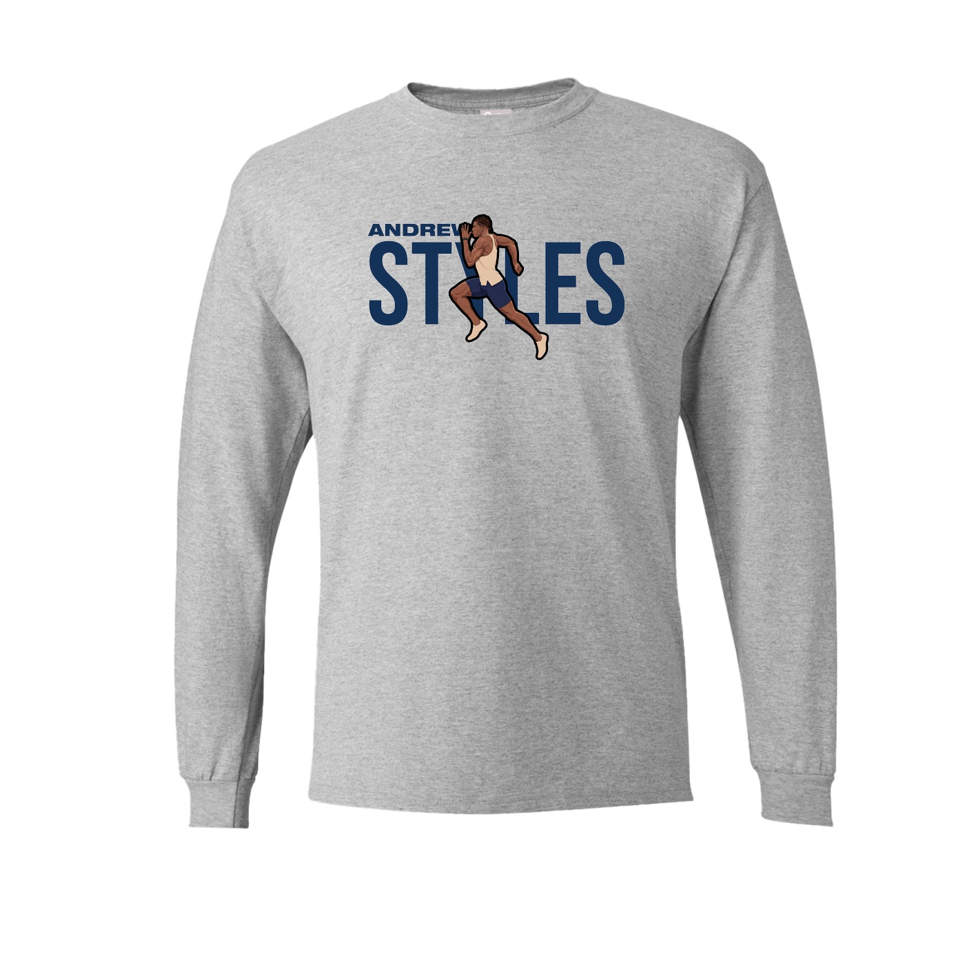 Long Sleeve Tee — Player Name in Grey