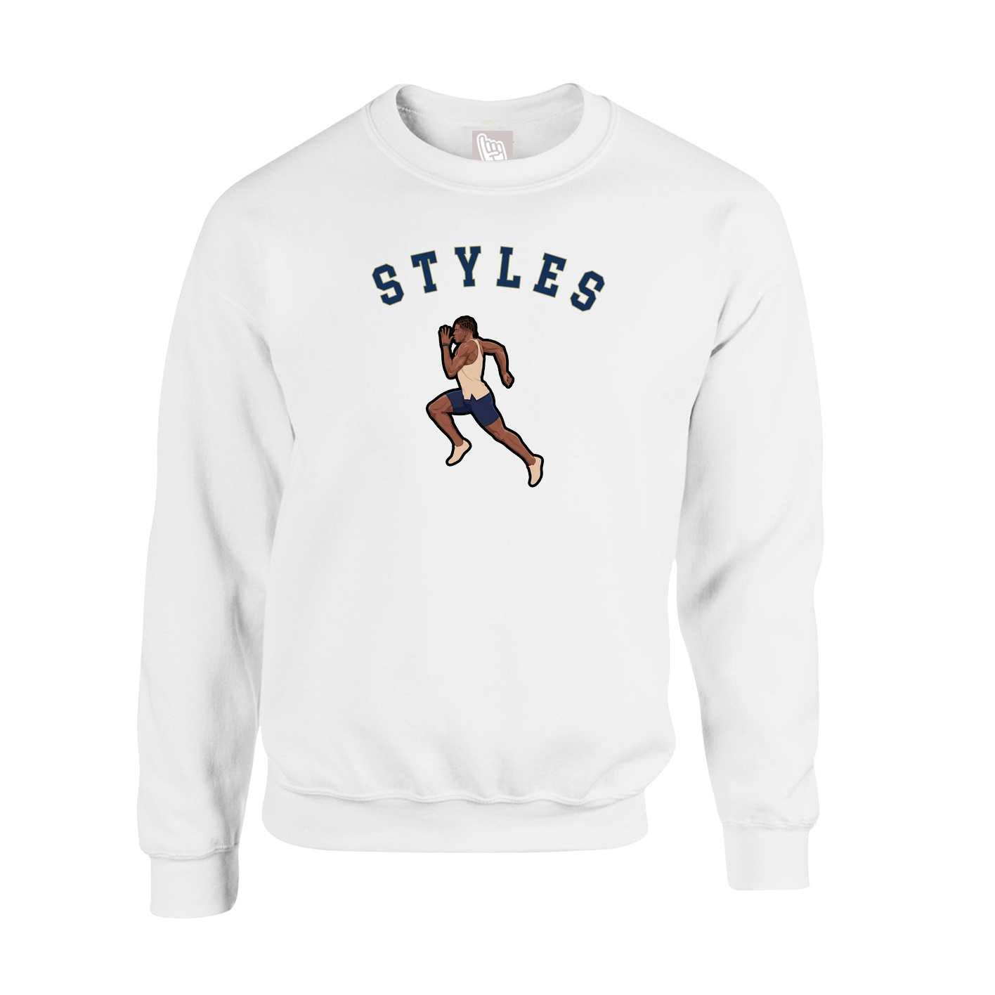 Fleece Crew — Shirsey Arch in White