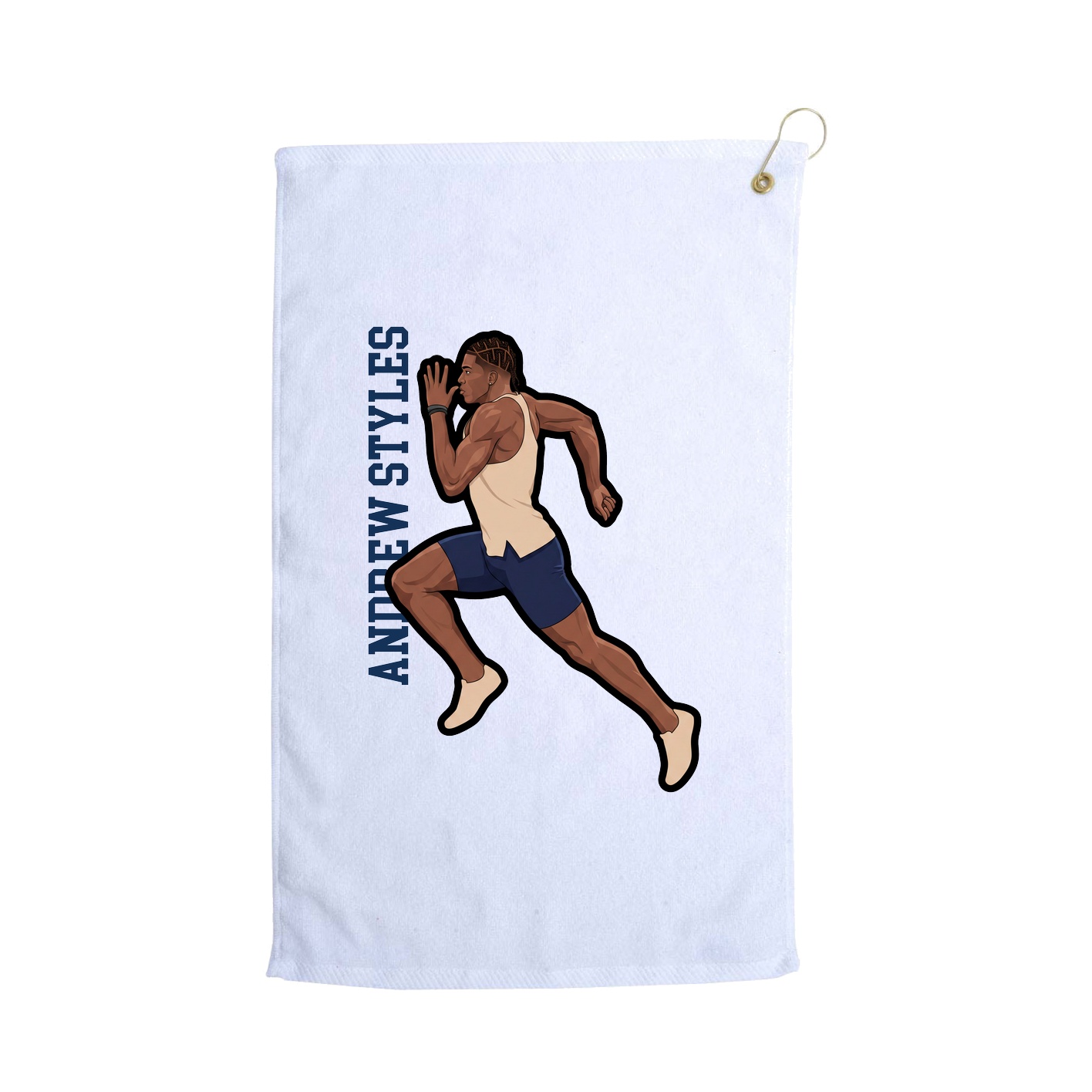 Golf Towel — Name Vertical in White