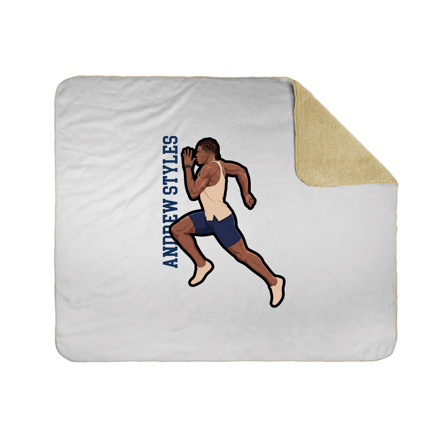 Throw Blanket — Name Vertical in White