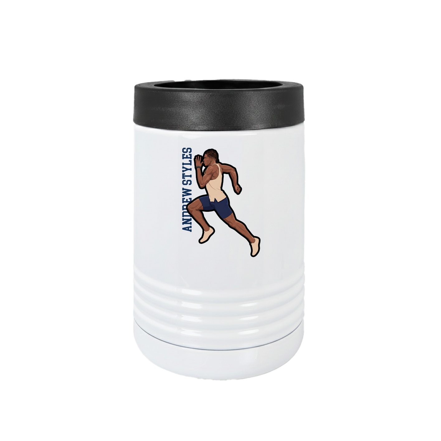 Beverage Holder — Name Vertical in White