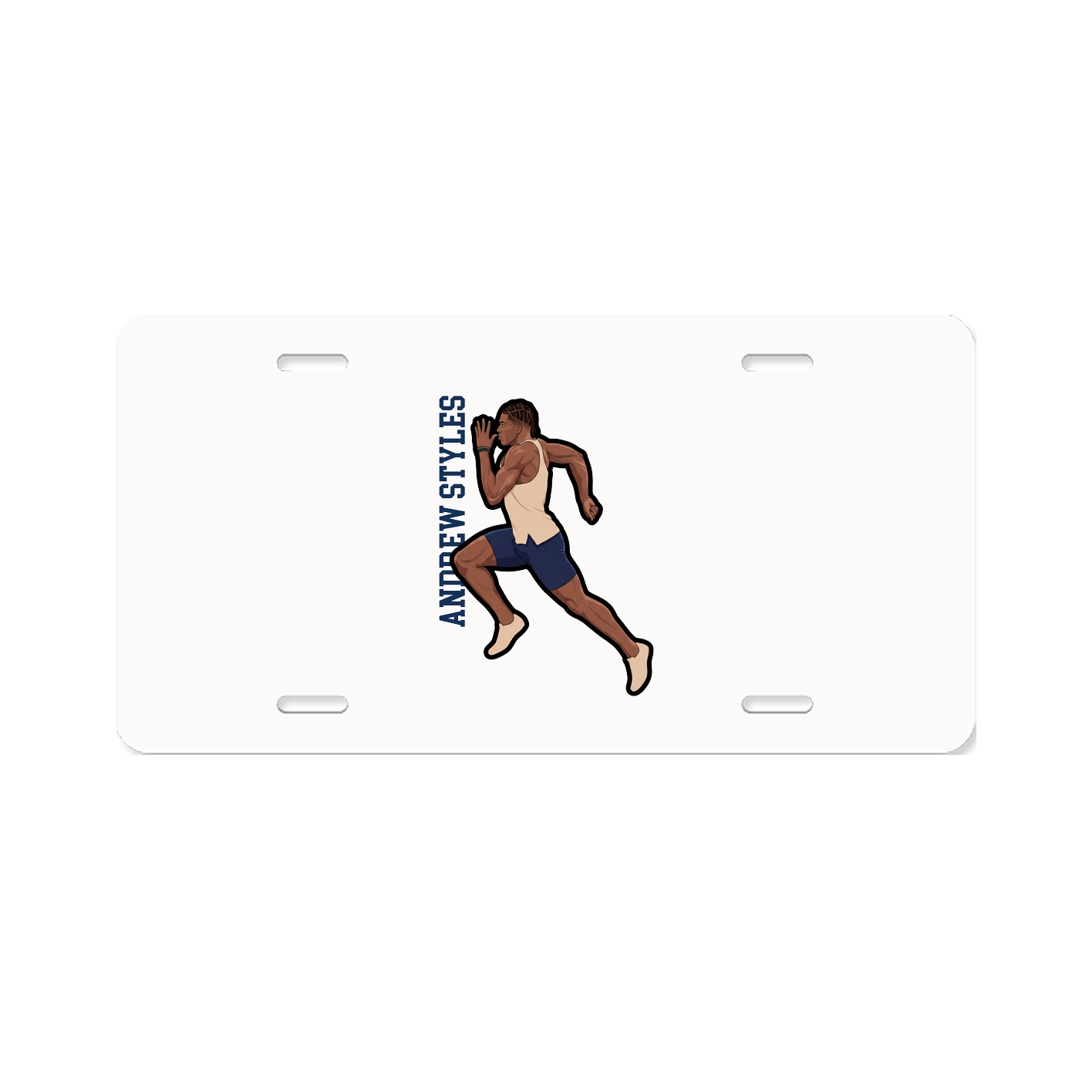 License Plate — Name Vertical in Classic