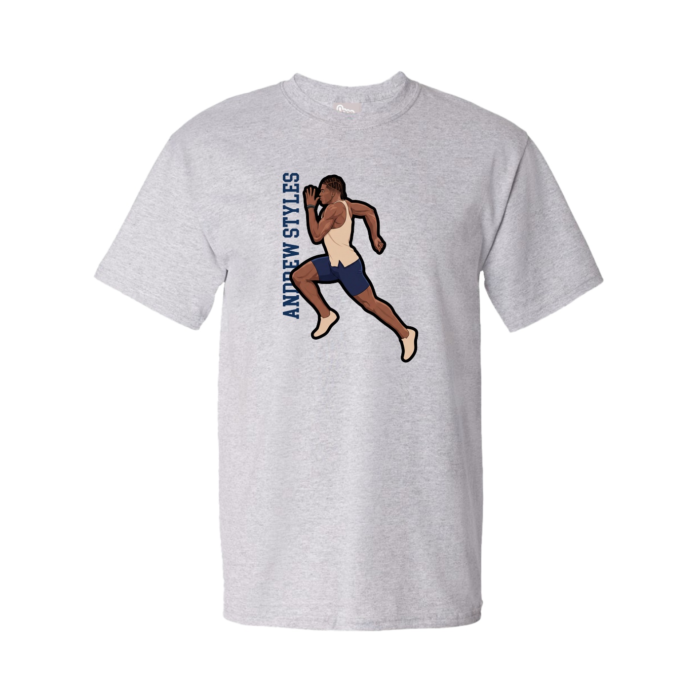 Youth Tee — Name Vertical in Grey