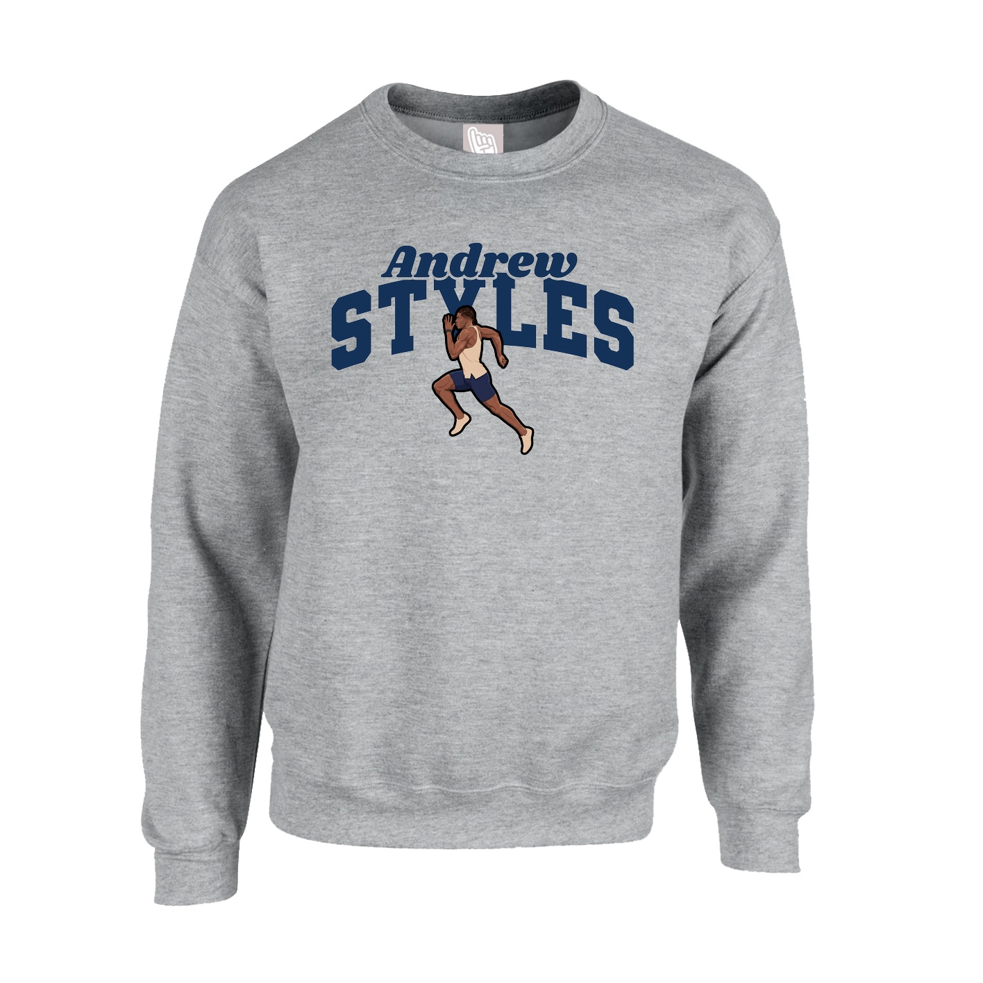 Fleece Crew — Signature Arch in Grey