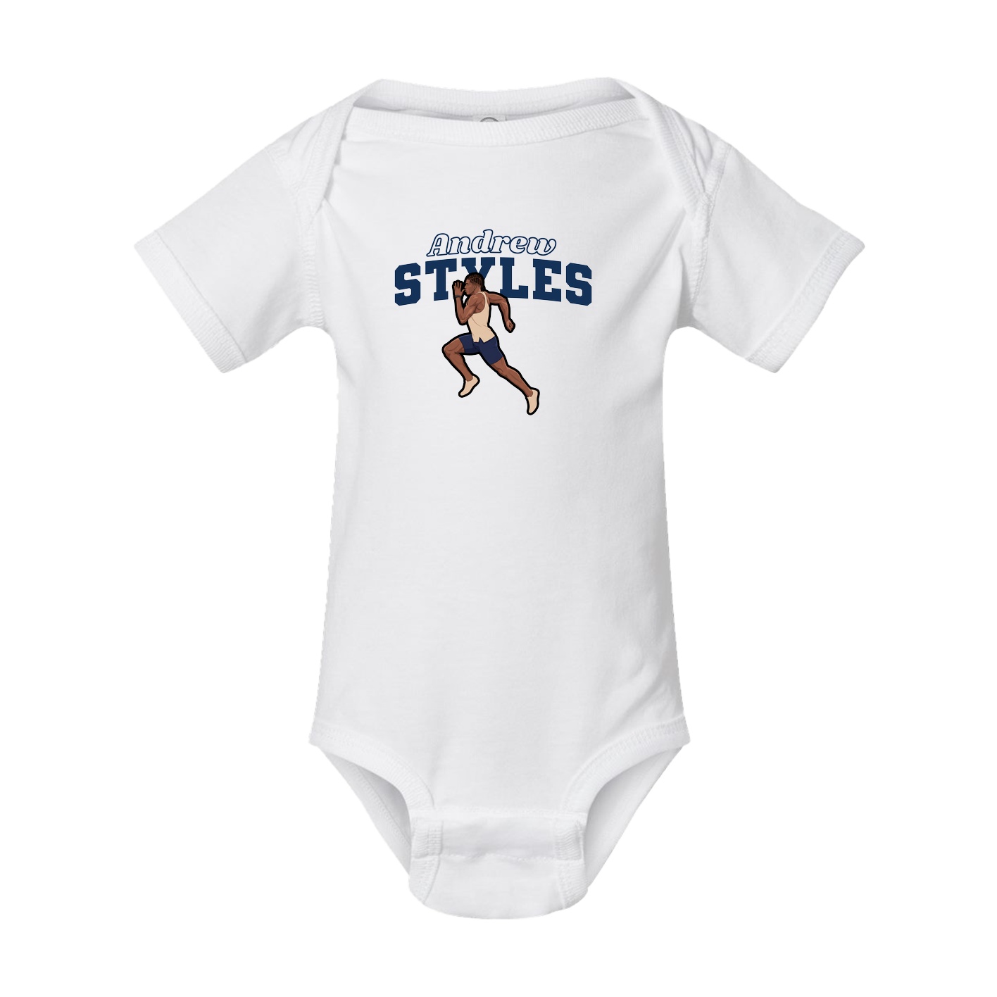 Baby Onesie — Name Arch in White