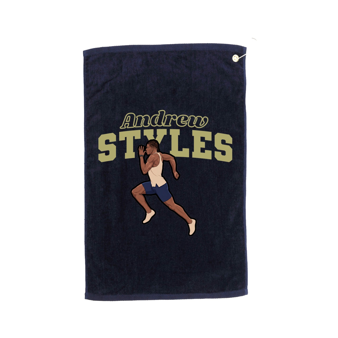 Golf Towel — Name Arch in Navy