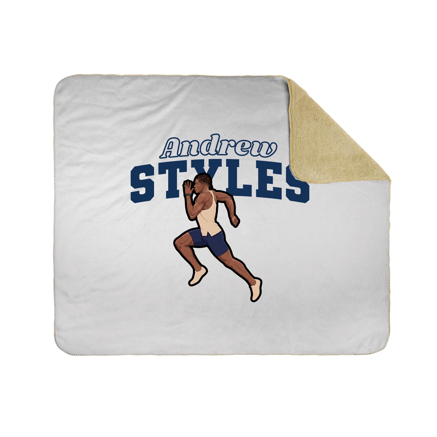 Throw Blanket — Name Arch in White
