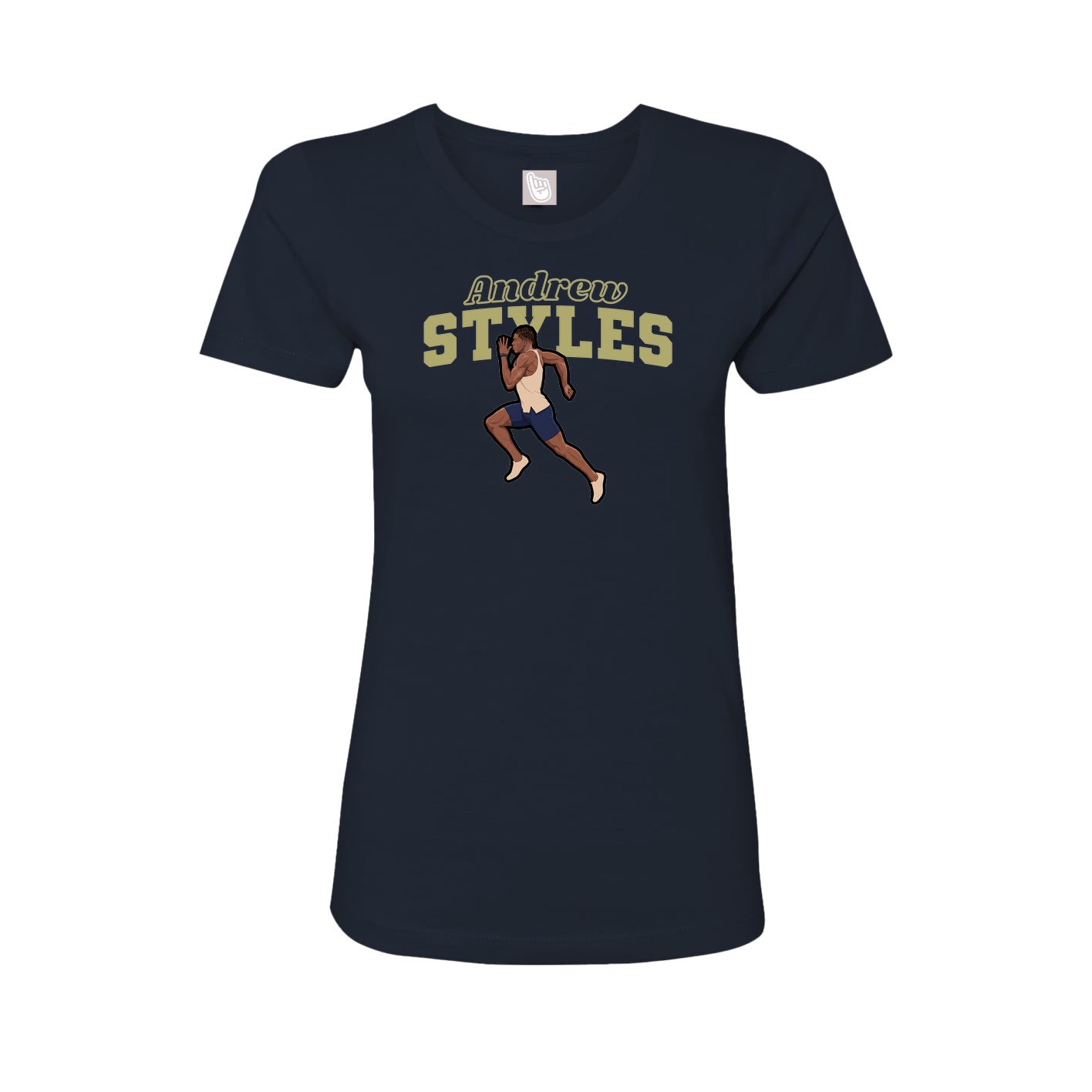 Fitted Women's Tee — Name Arch in Navy