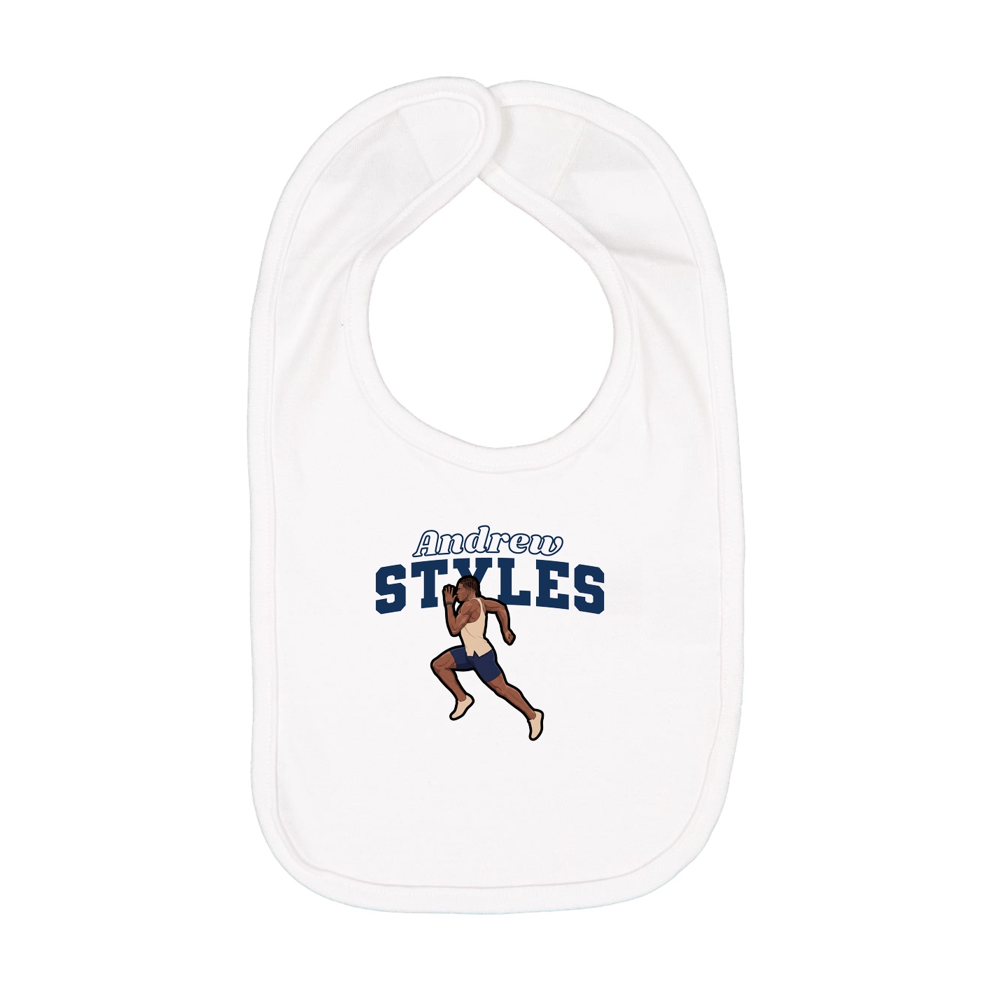 Infant Bib — Name Arch in White