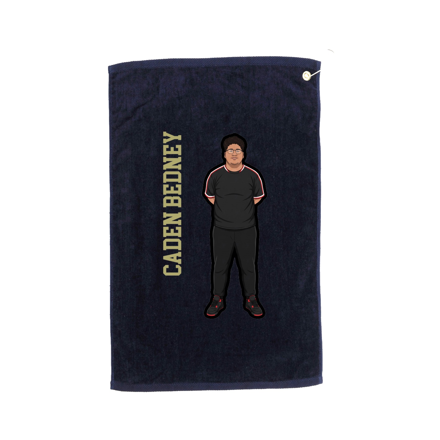 Golf Towel — Name Vertical in Navy
