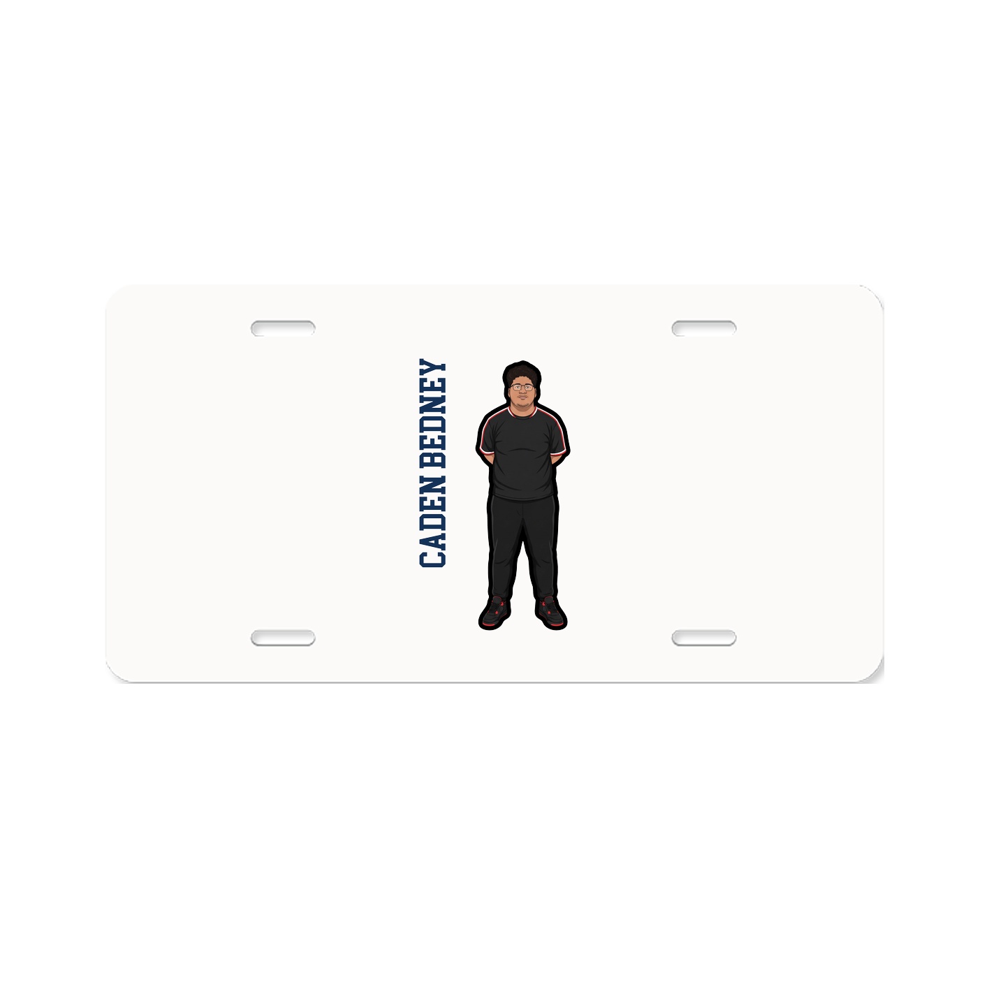 License Plate — Name Vertical in Classic