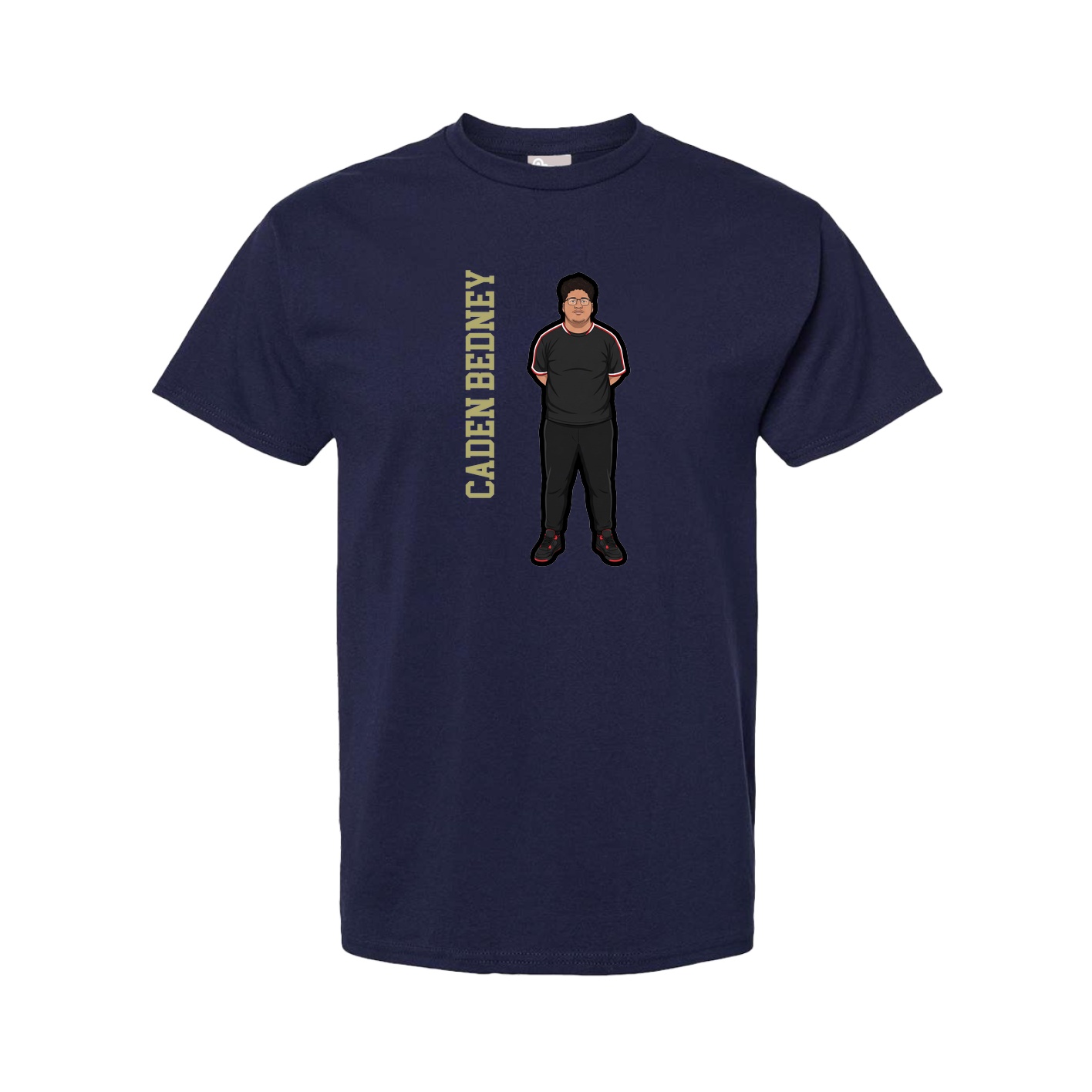 Youth Tee — Name Vertical in Navy