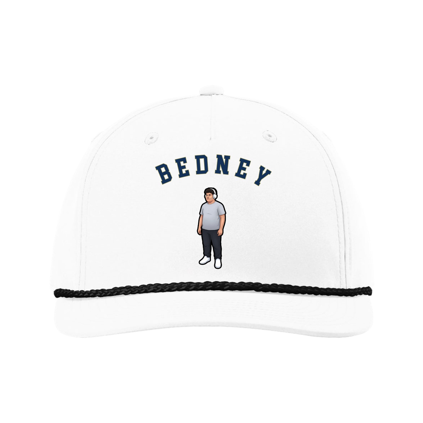 Five-Panel Classic Rope Cap — Shirsey Arch in White