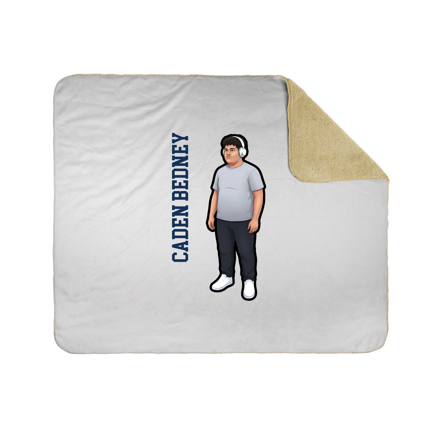 Throw Blanket — Name Vertical in White