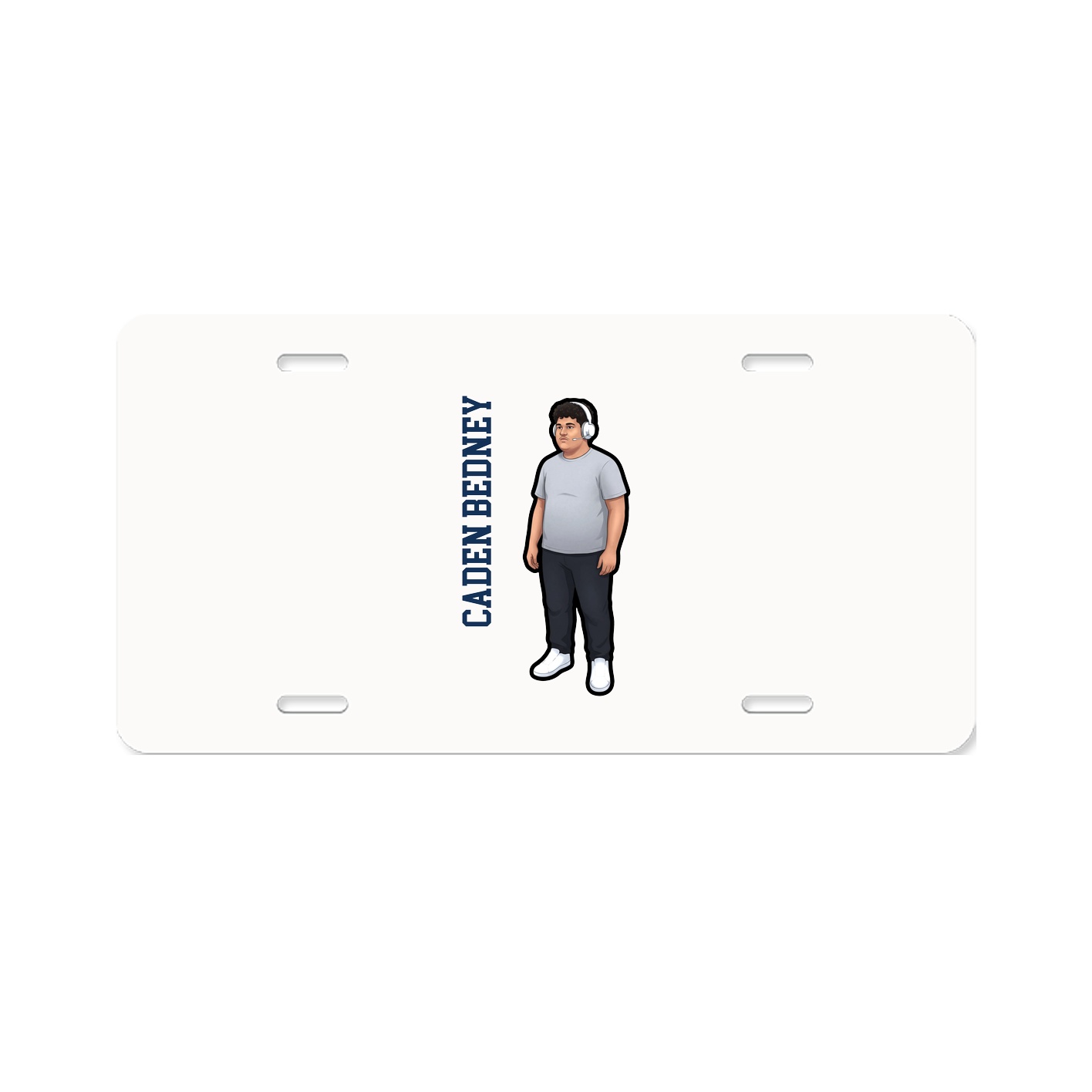License Plate — Name Vertical in Classic
