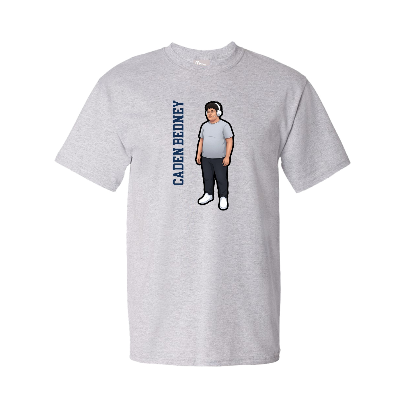 Tee — Name Vertical in Grey