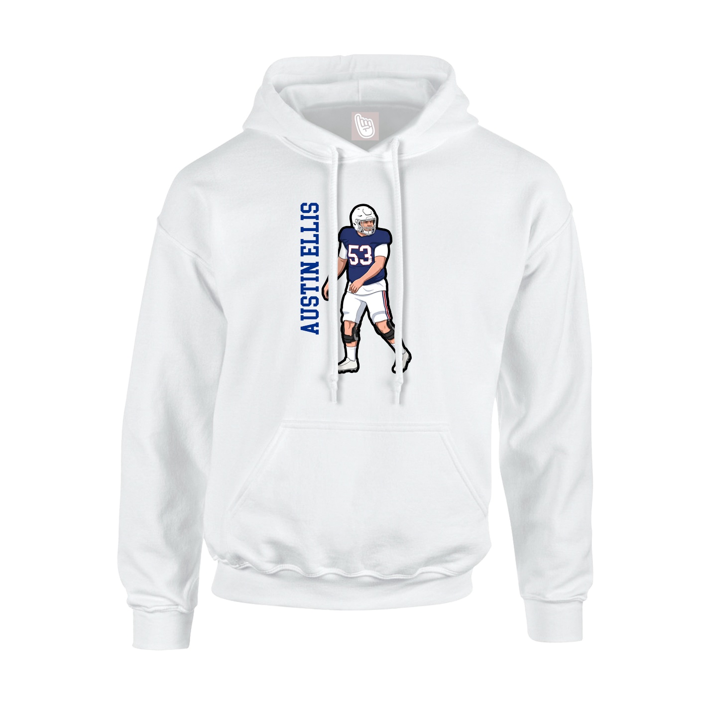 Youth Hoodie — Name Vertical in White