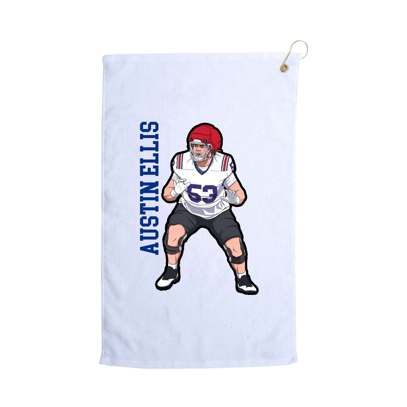 Golf Towel — Name Vertical in White