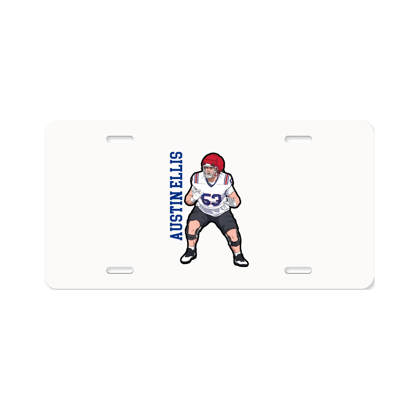 License Plate — Name Vertical in Classic