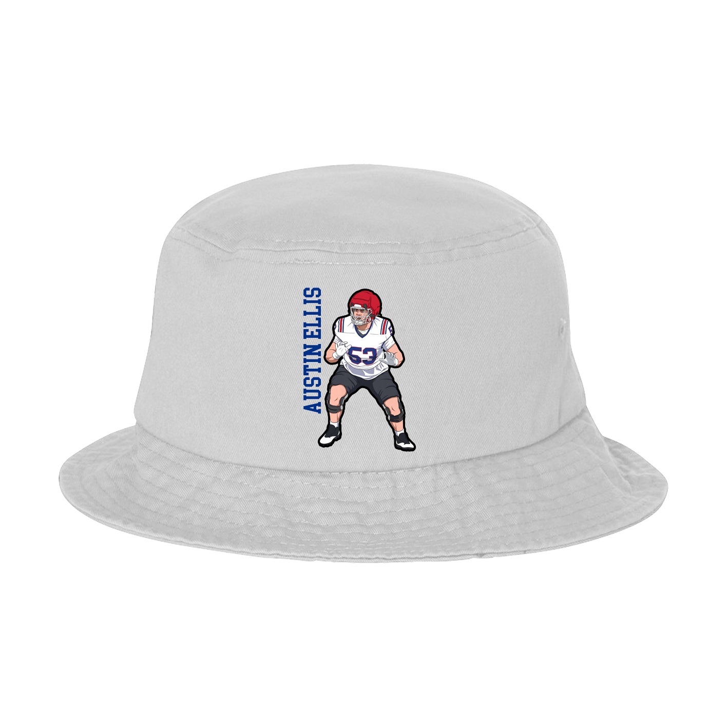 Bucket Cap — Name Vertical in White