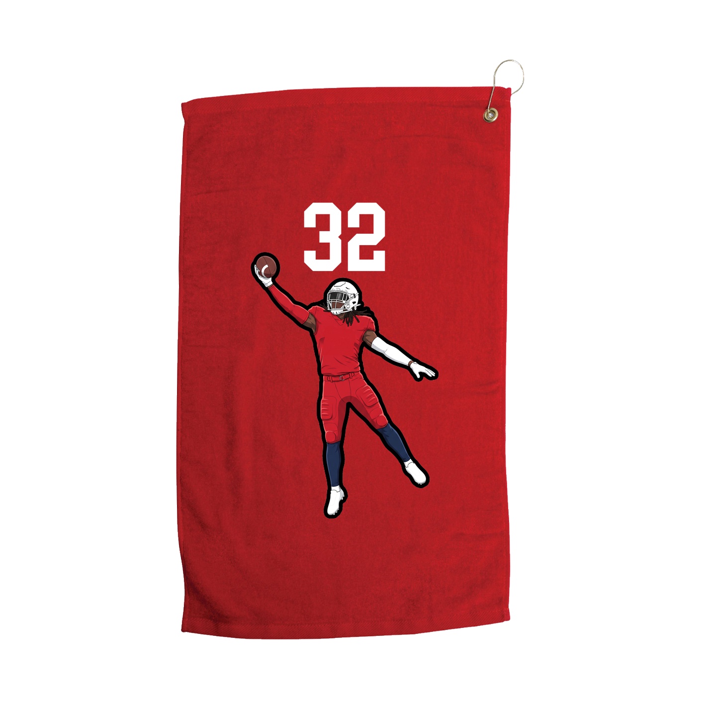 Golf Towel — Number Top in Red