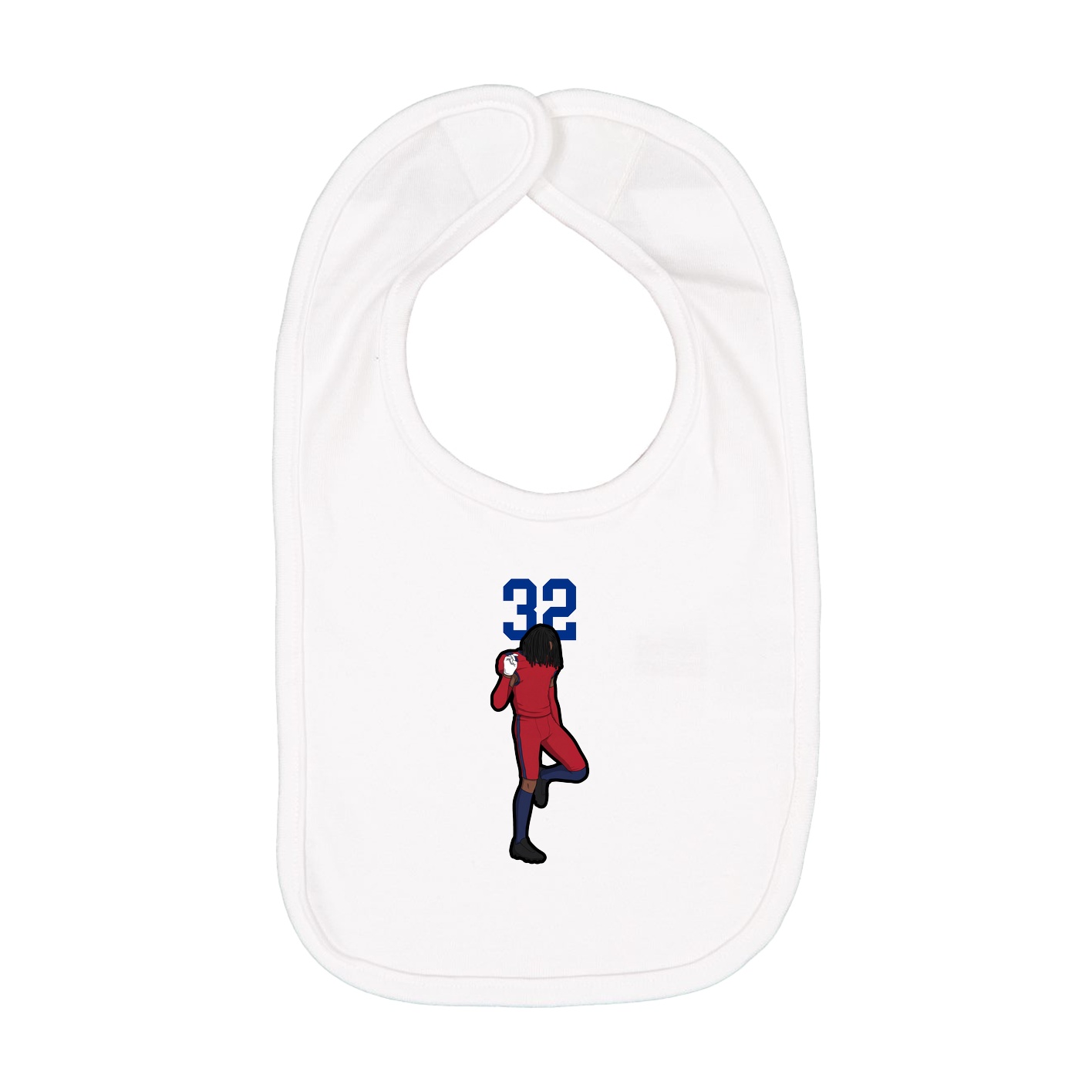 Infant Bib — Number Top in White