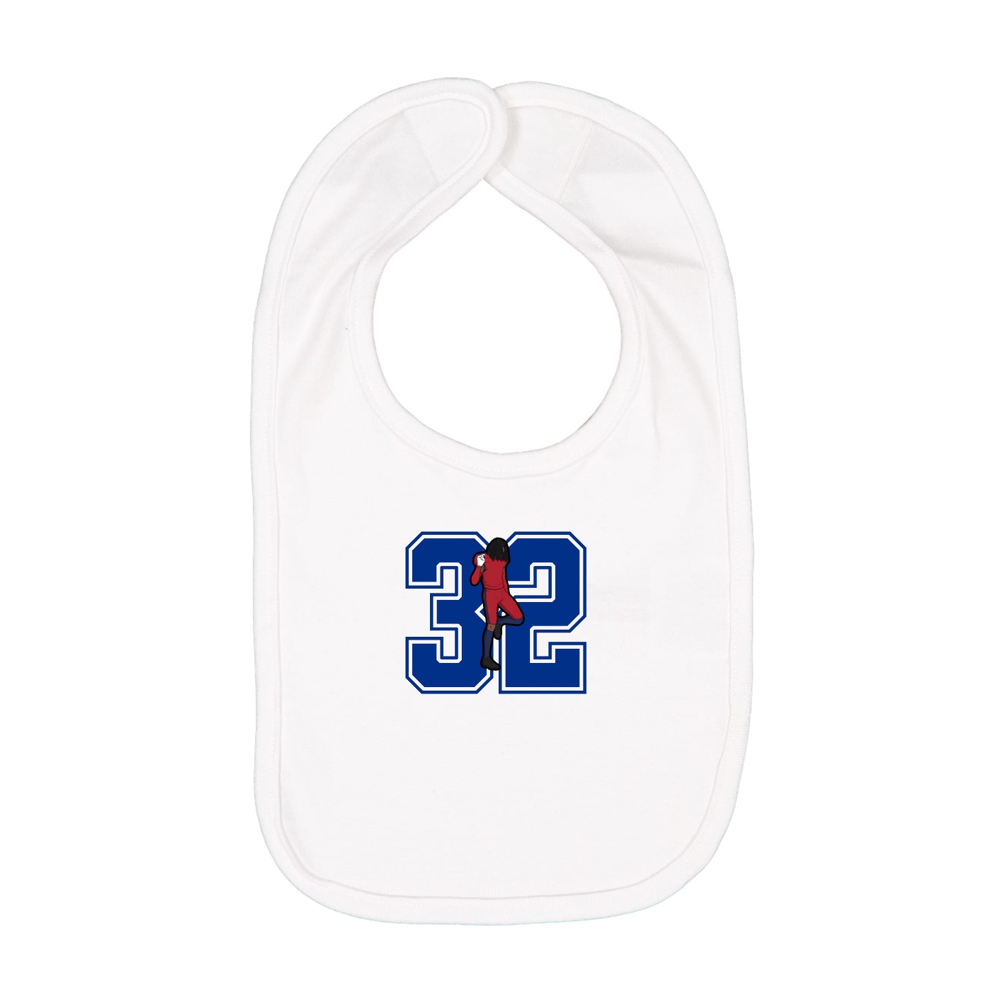 Infant Bib — Number in White