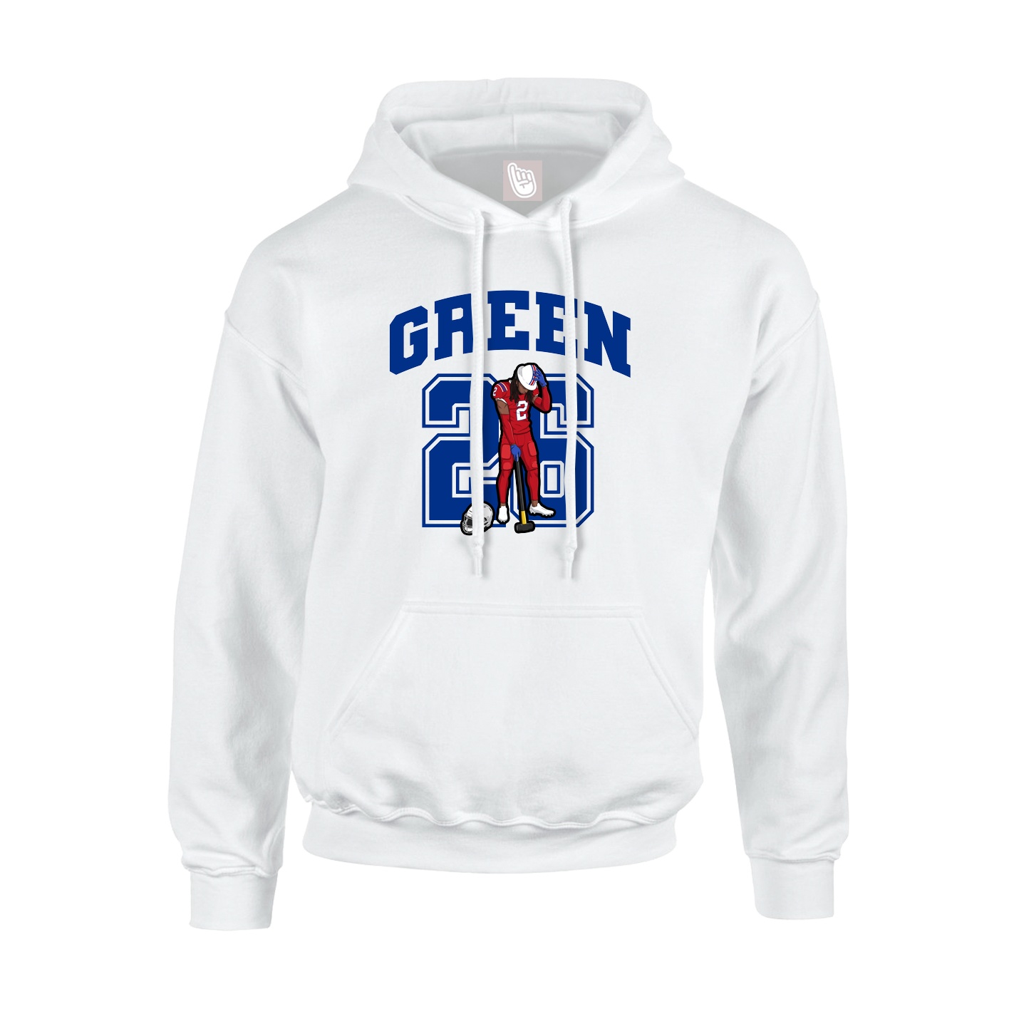Youth Hoodie — Number in White