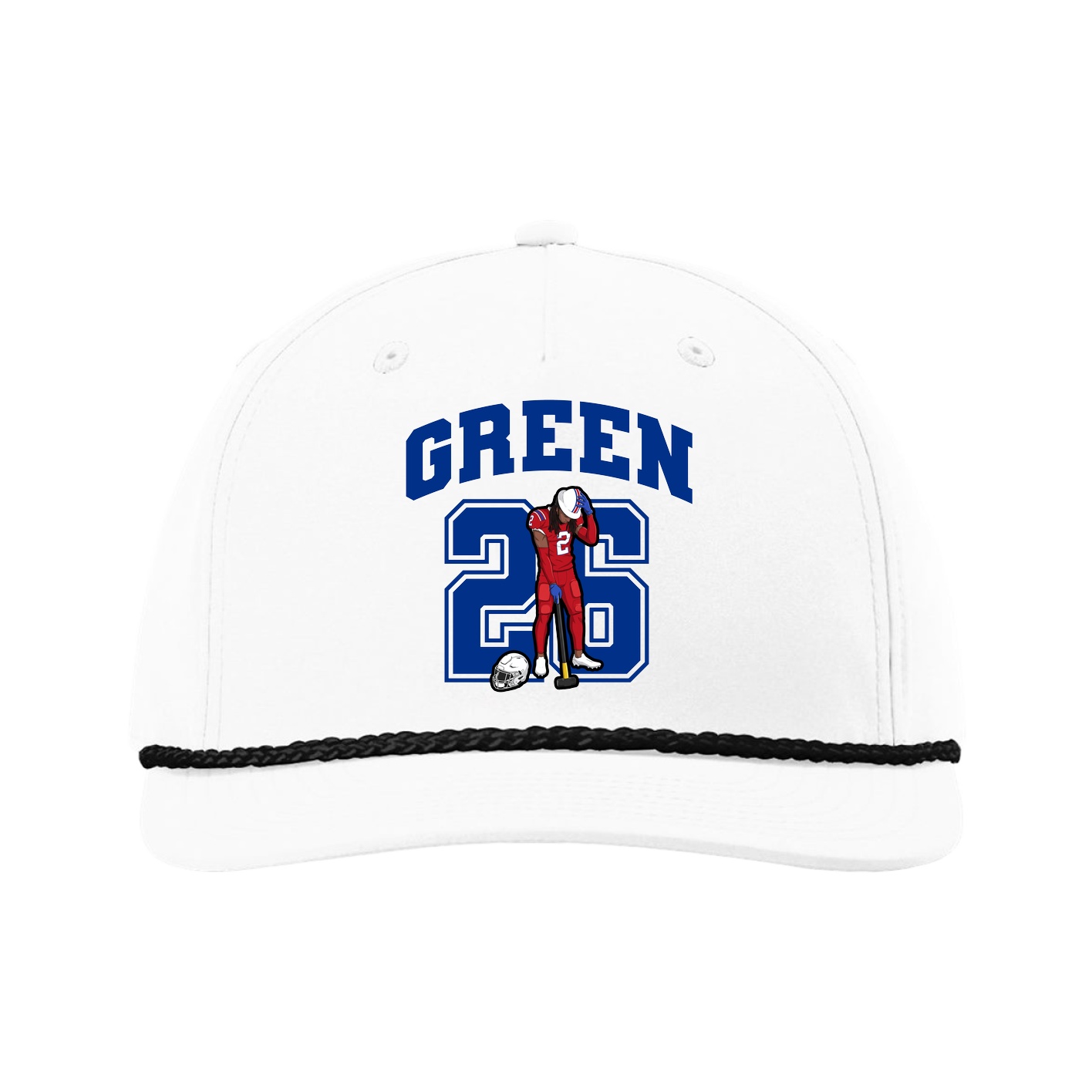 Five-Panel Classic Rope Cap — Number in White