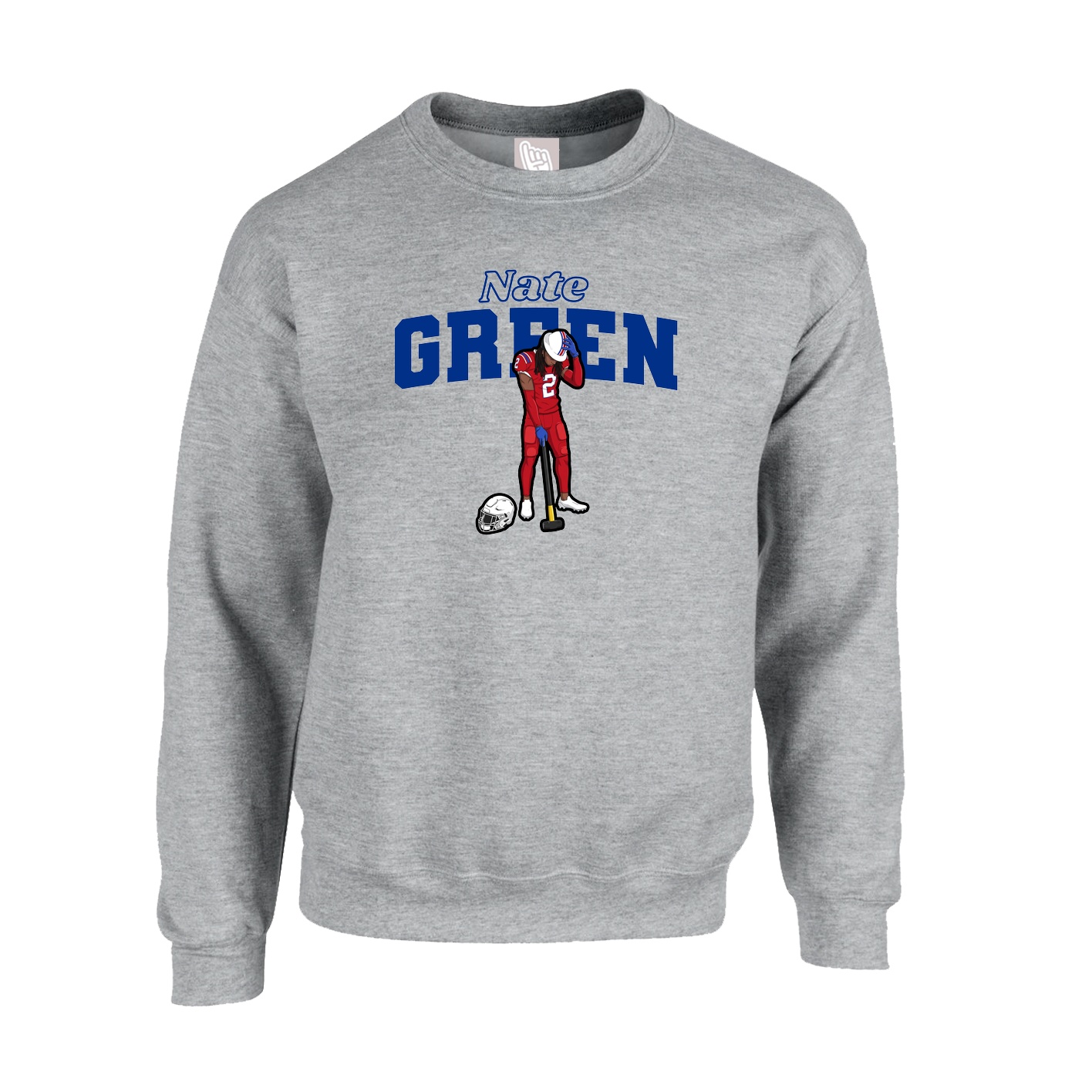 Fleece Crew — Name Arch in Grey